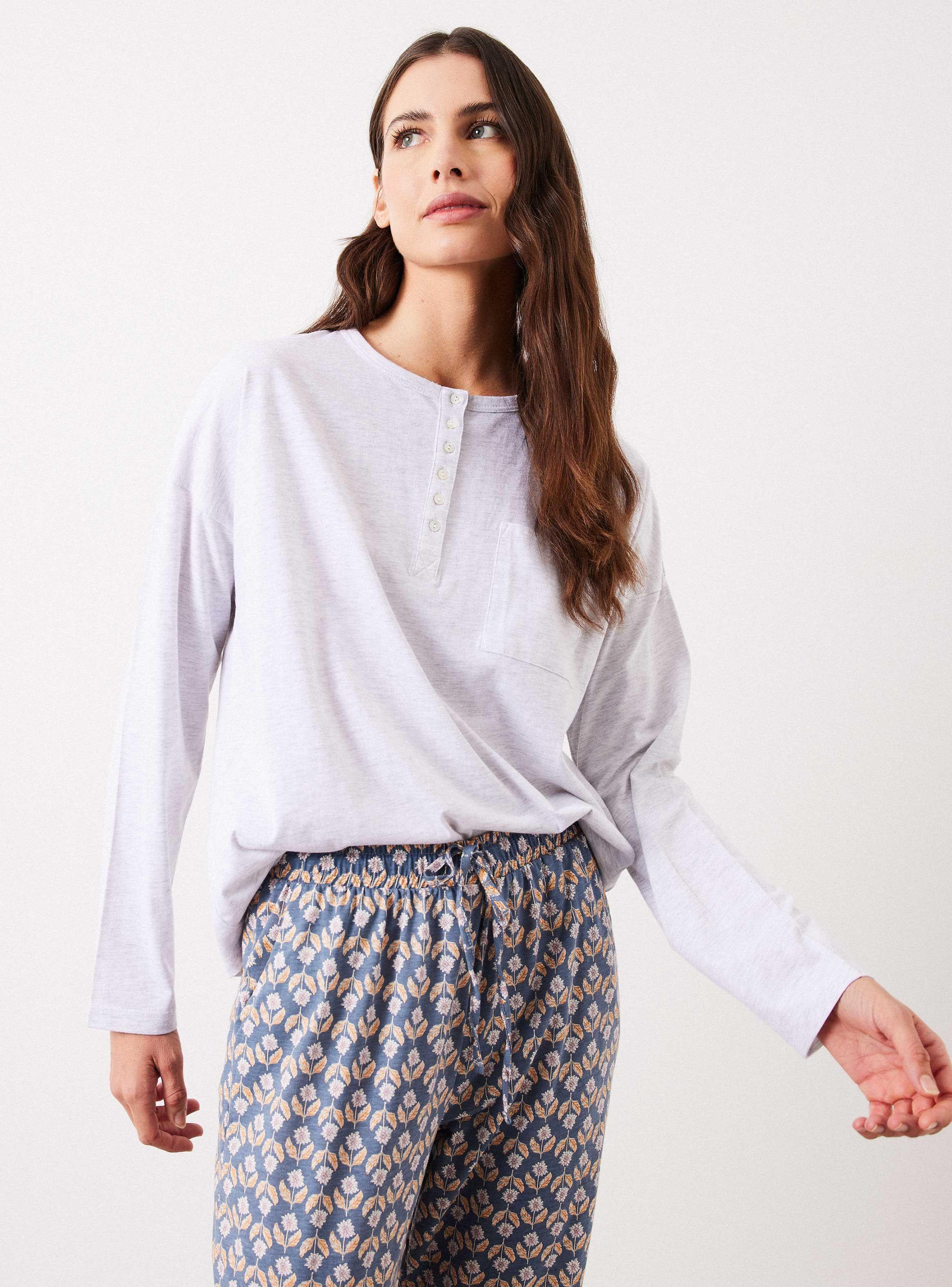 Polera Pijama Manga Larga con Botones Jersey Ármalo-0