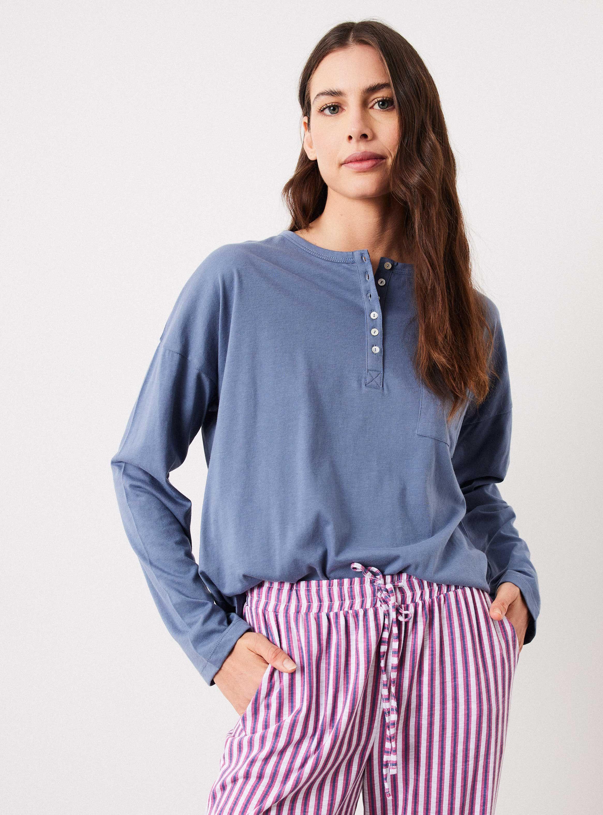 Polera Pijama Manga Larga con Botones Jersey Ármalo-0