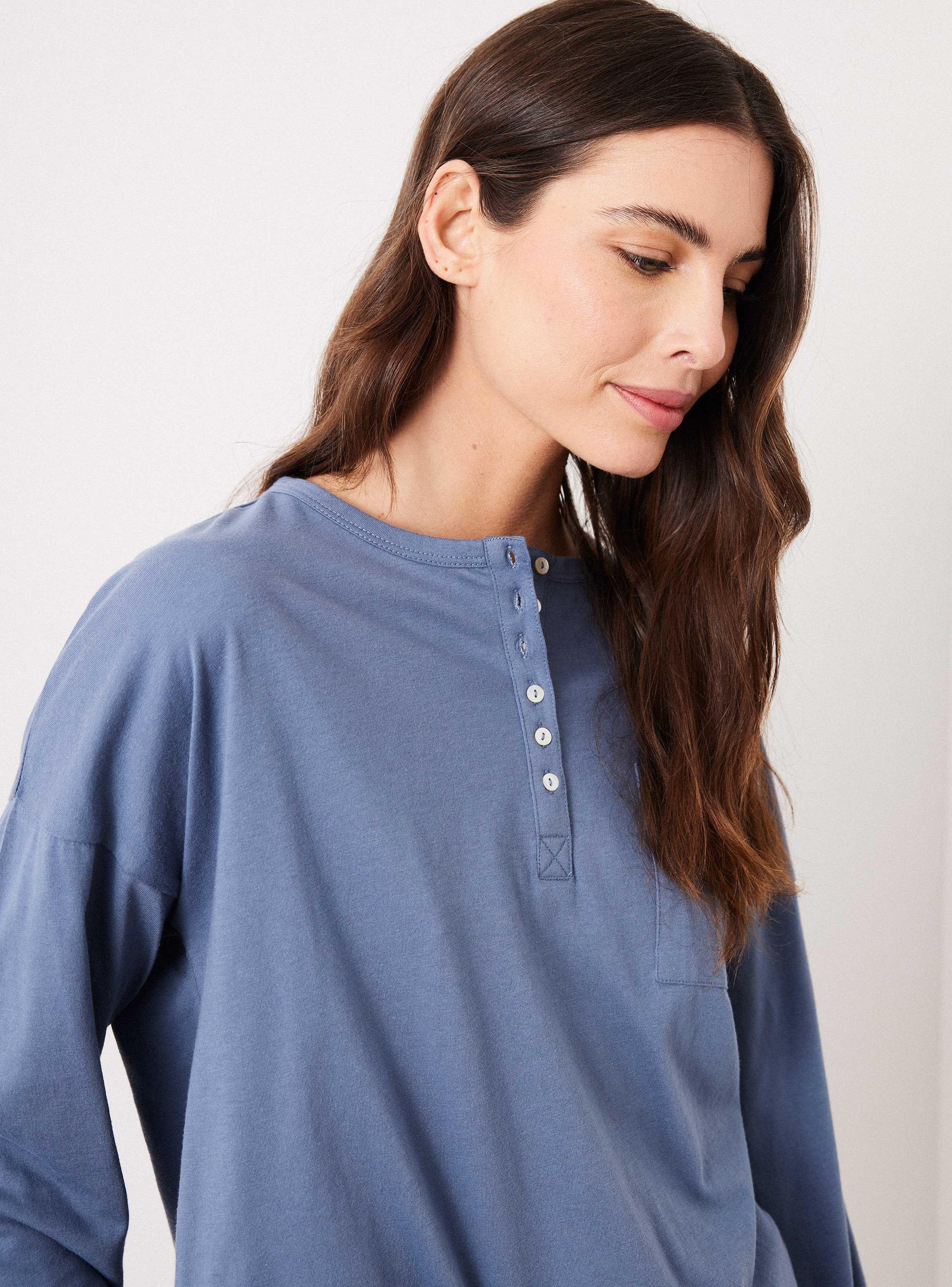 Polera Pijama Manga Larga con Botones Jersey Ármalo-2