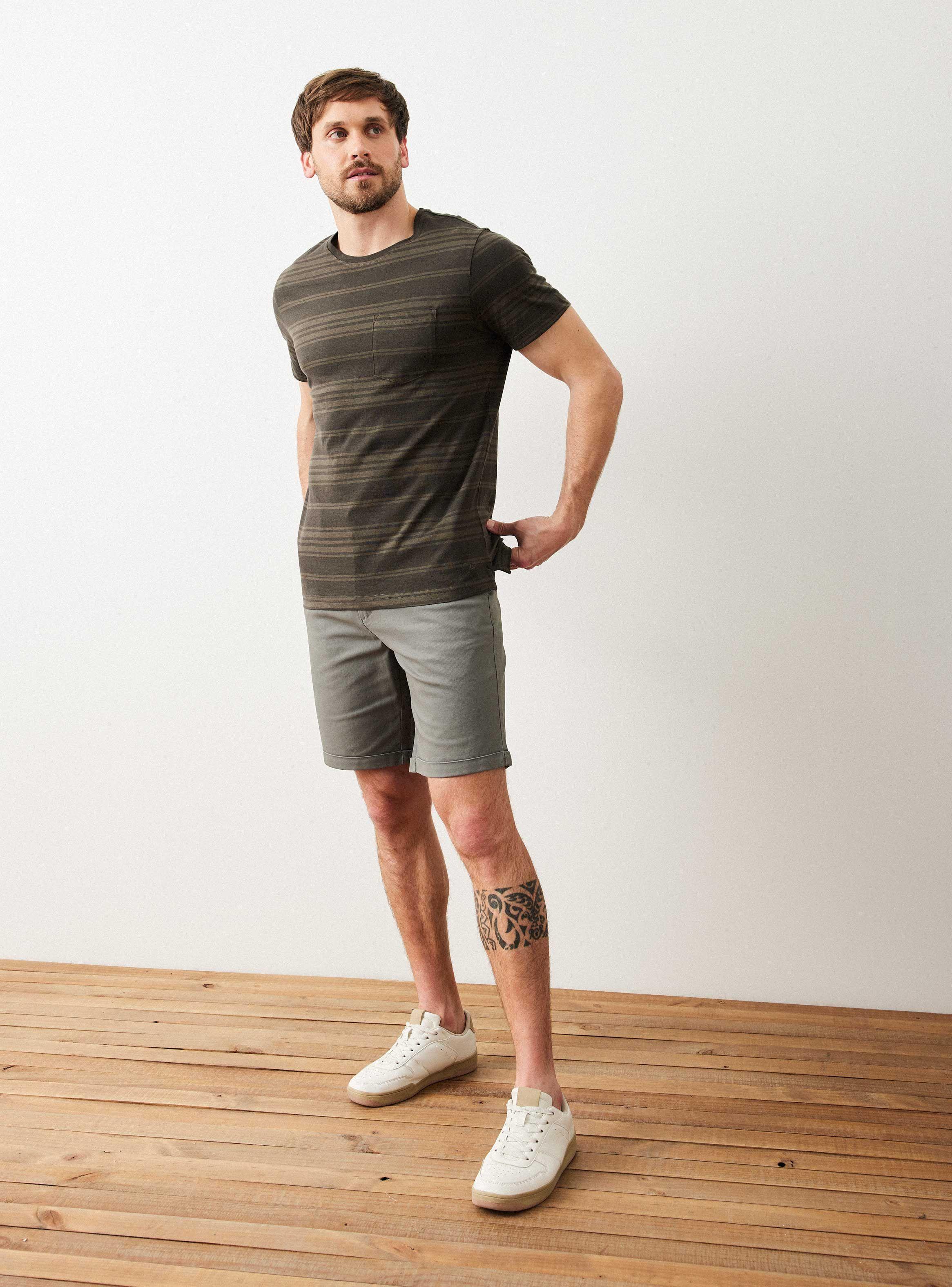 Polera Manga Corta Rayada Slub-4