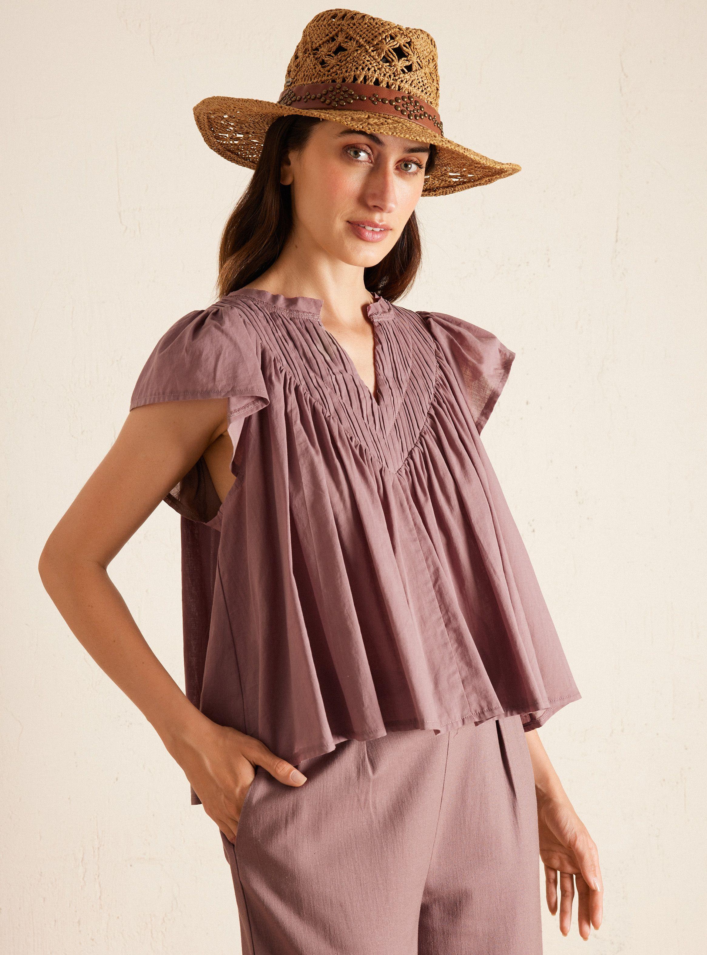 Blusa sin Mangas y Cuello V-0