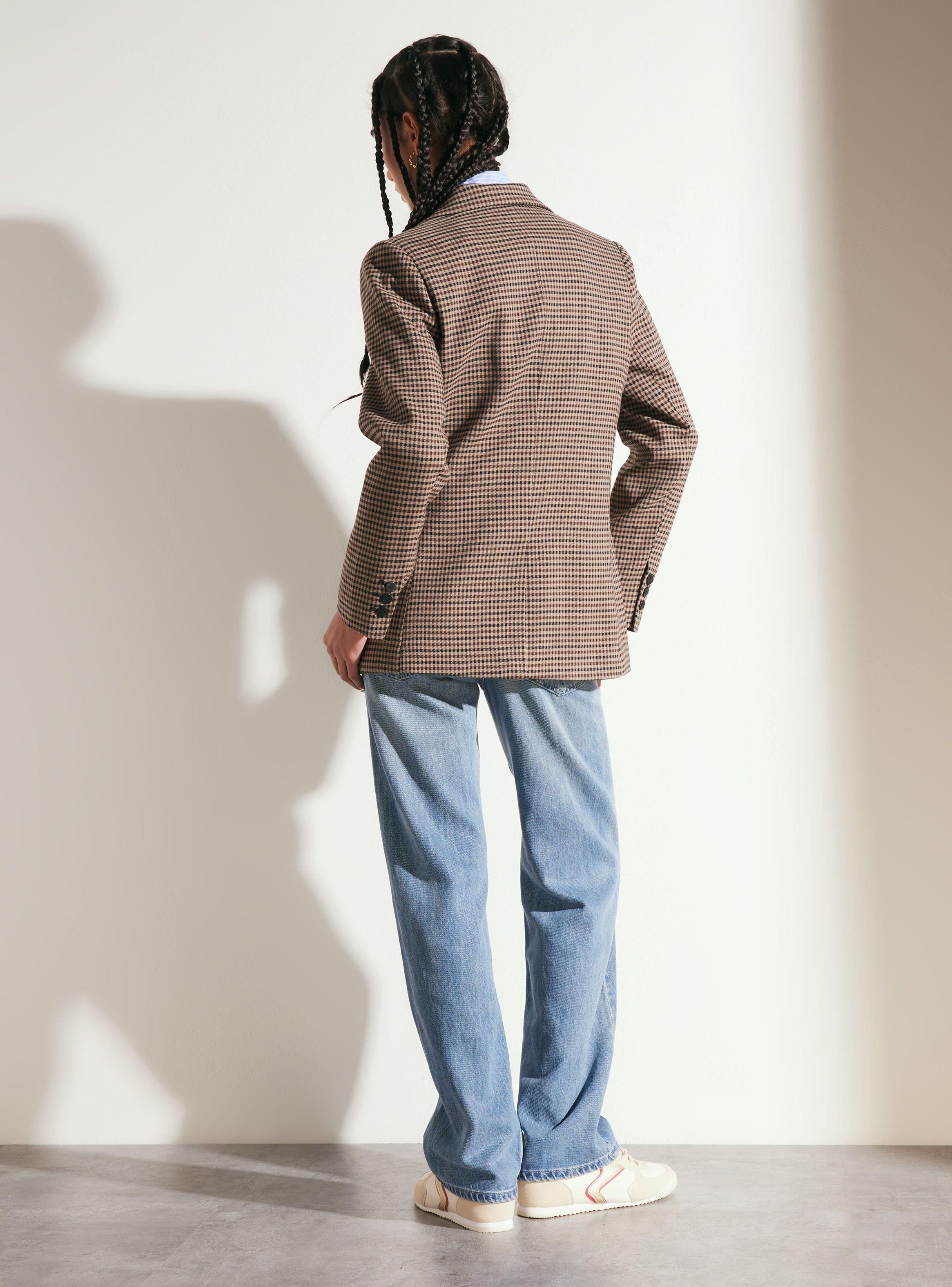 Blazer Cuadrillé Doble Botón-5