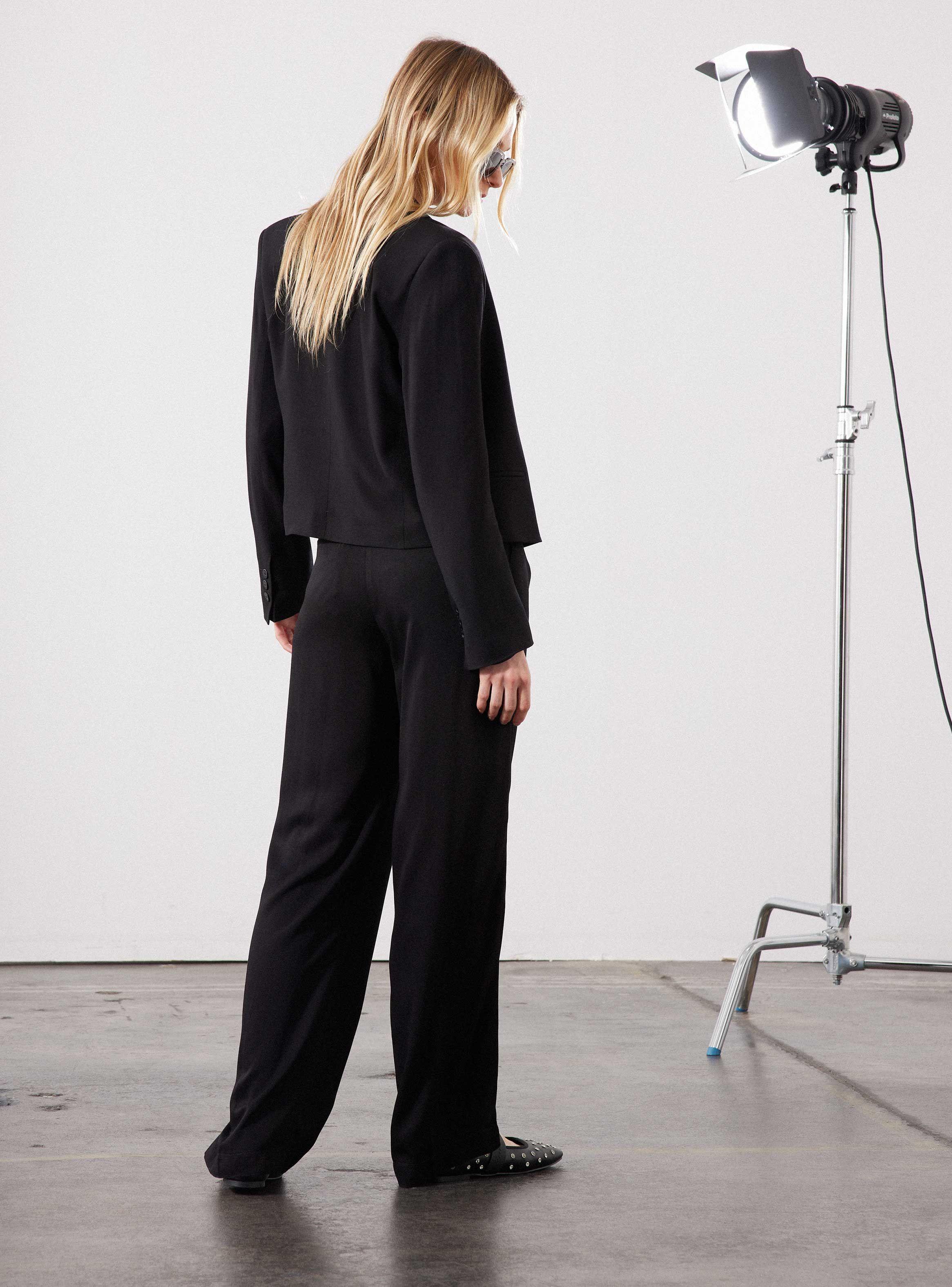 Pantalón Wide Leg con Pinzas Clásico-5