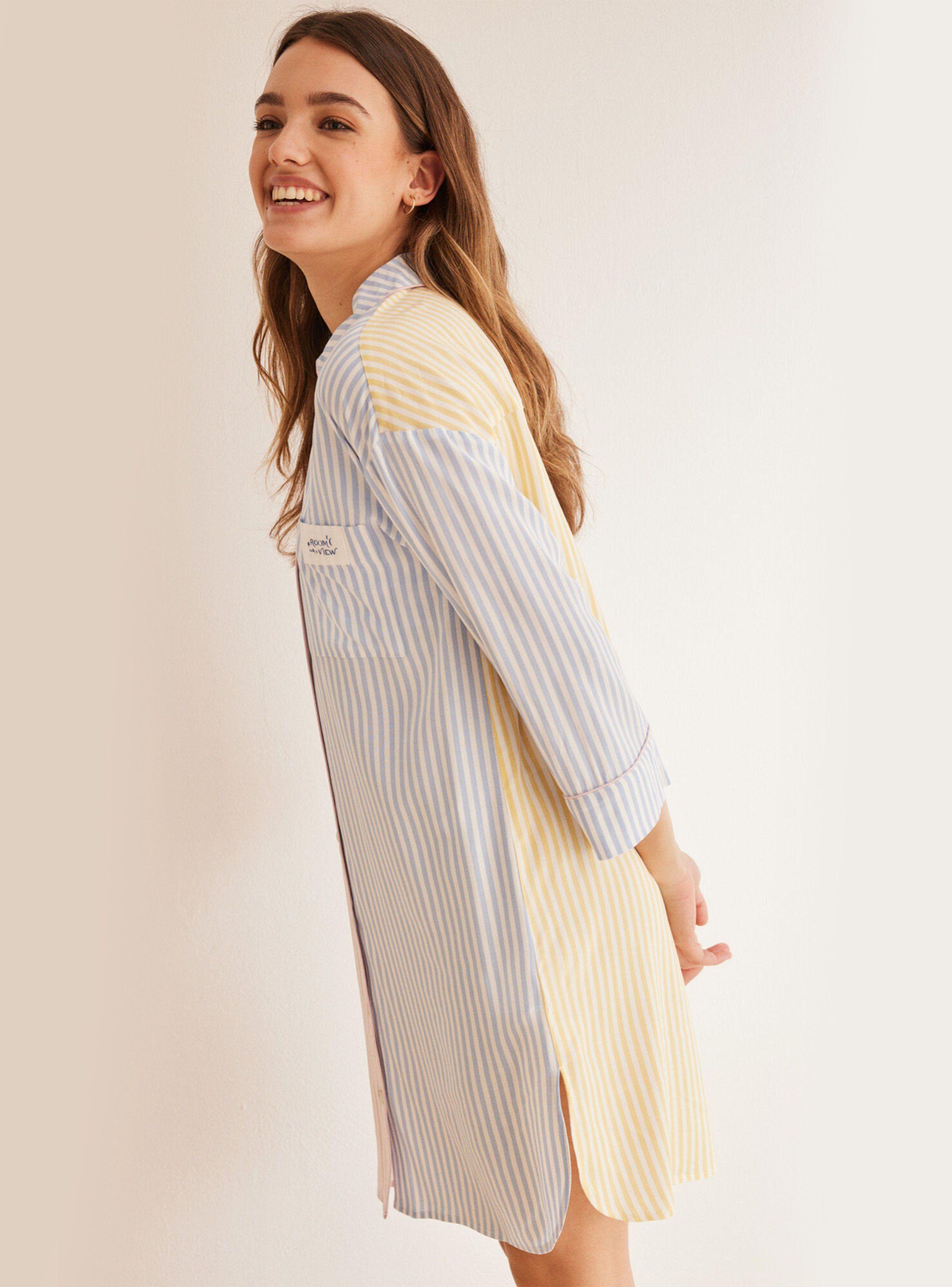 Camisa de Dormir Viscosa Multicolor Rayas-1