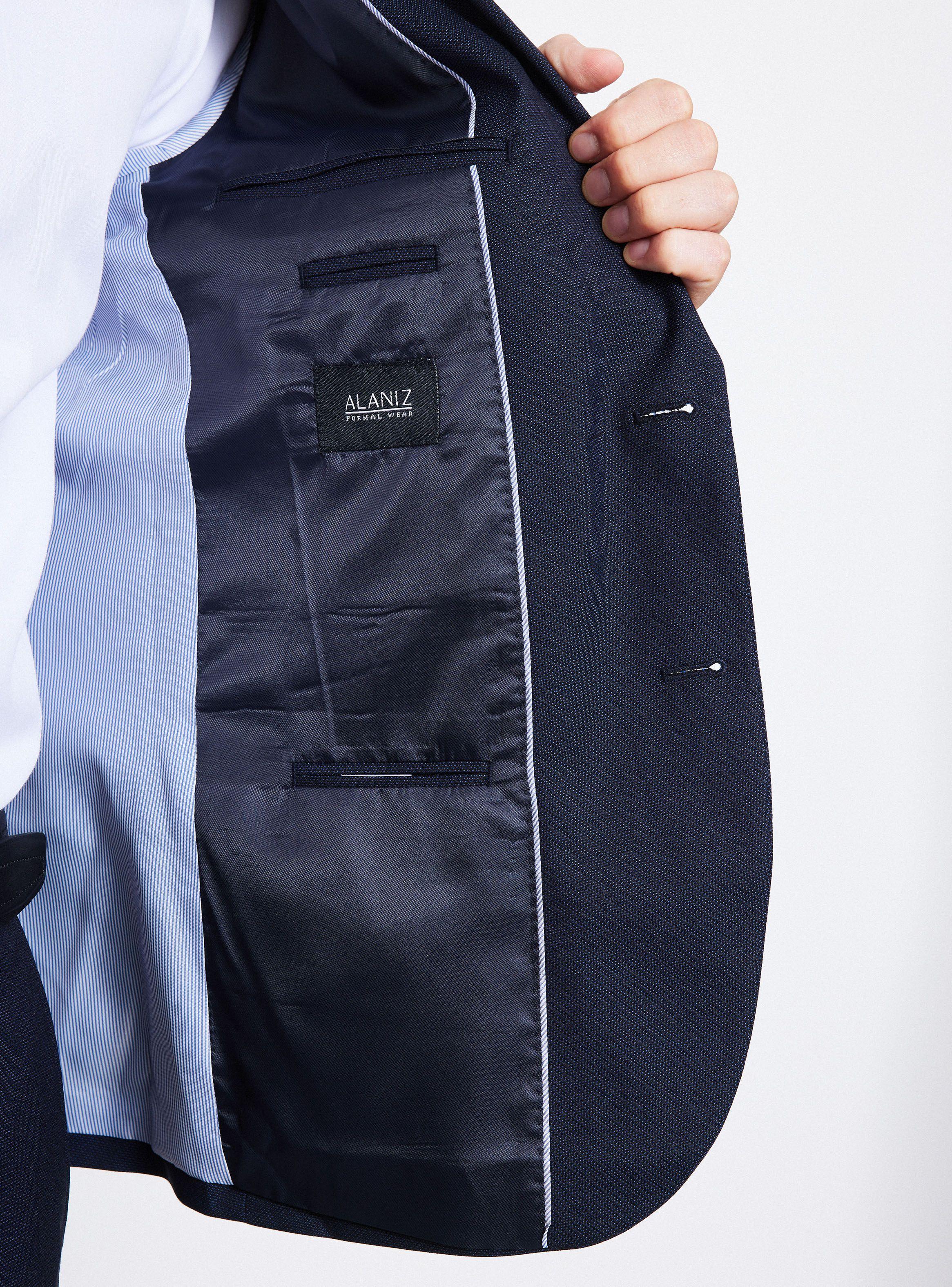 Traje Recto Texturado Slim Fit Vuelta De Cruzado-3