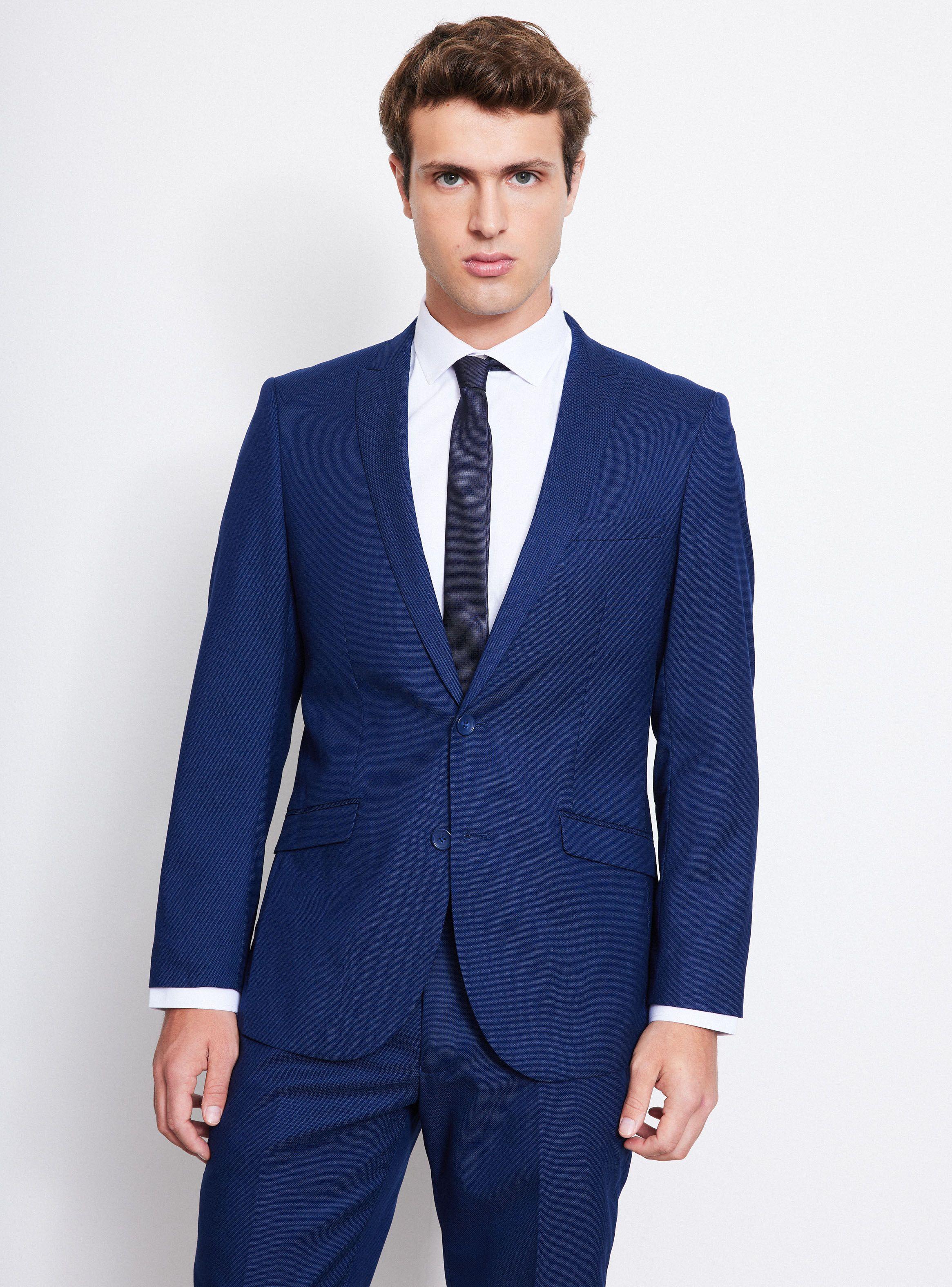 Traje Recto Texturado Slim Fit Vuelta De Cruzado-0