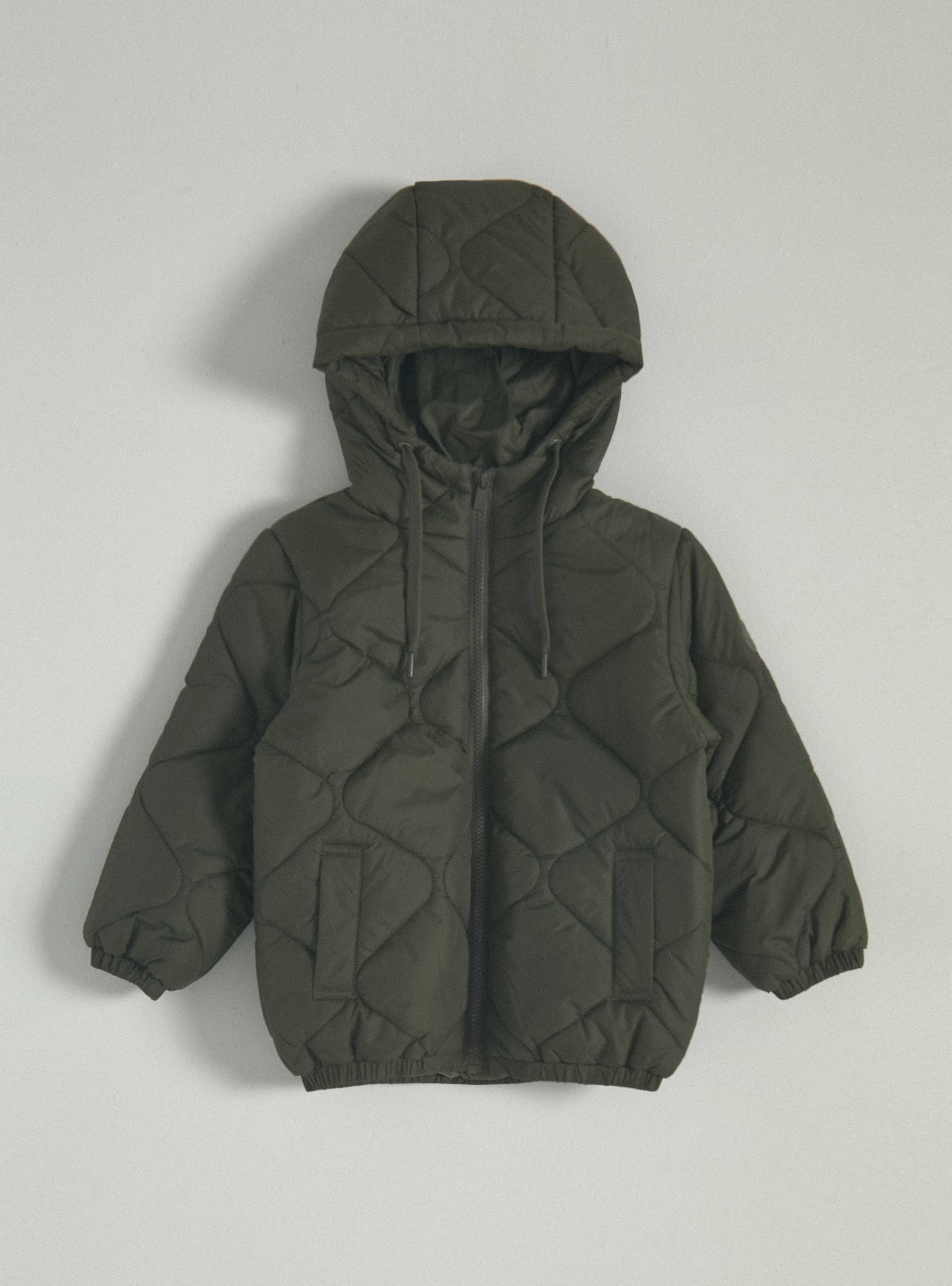 Parka Diseño Acolchado con Gorro-0