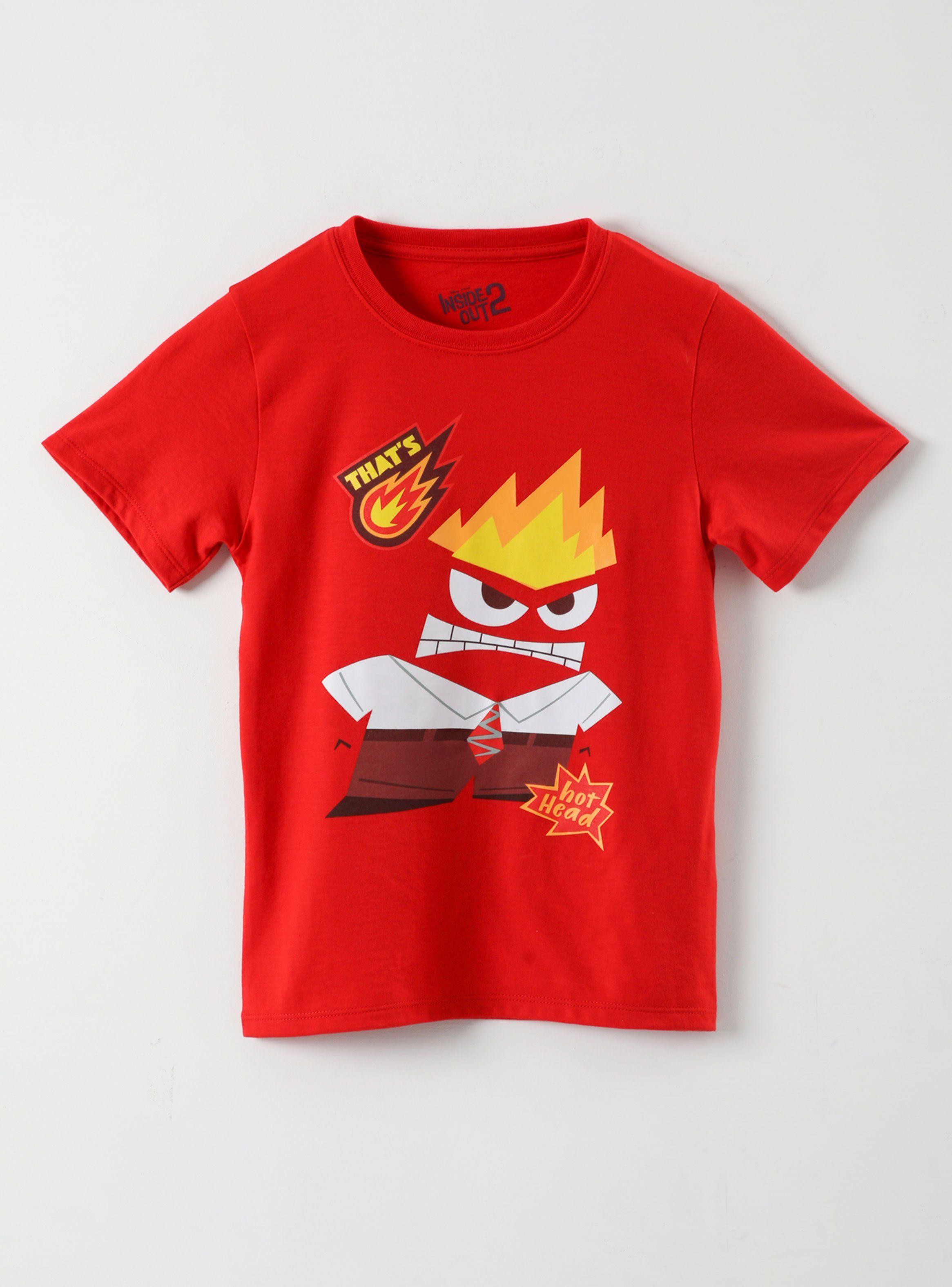 Polera Manga Corta Unisex Infantil Anger Inside Out-0
