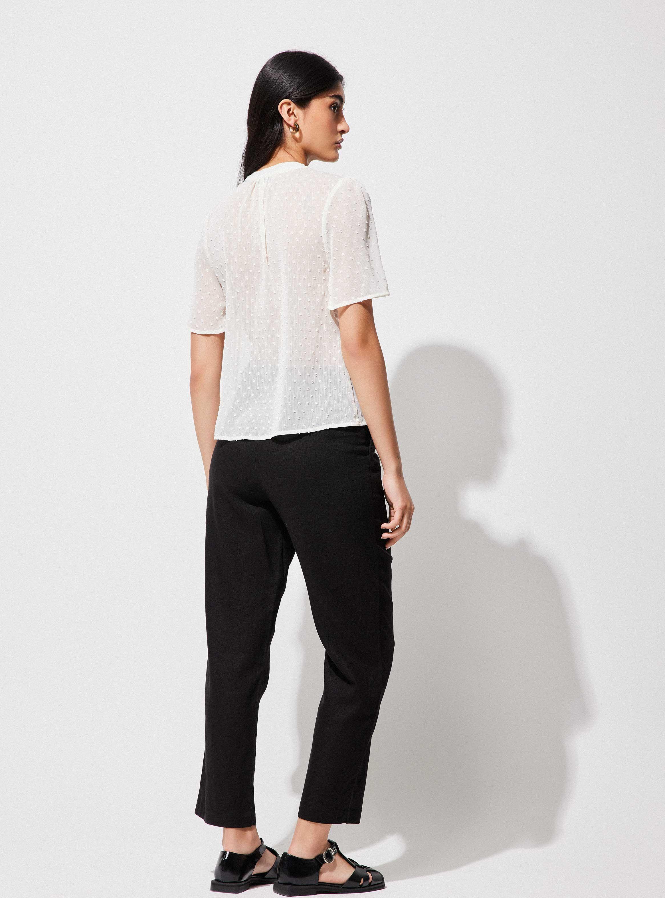 Blusa de Plumetti con Vuelos y Cinta-5