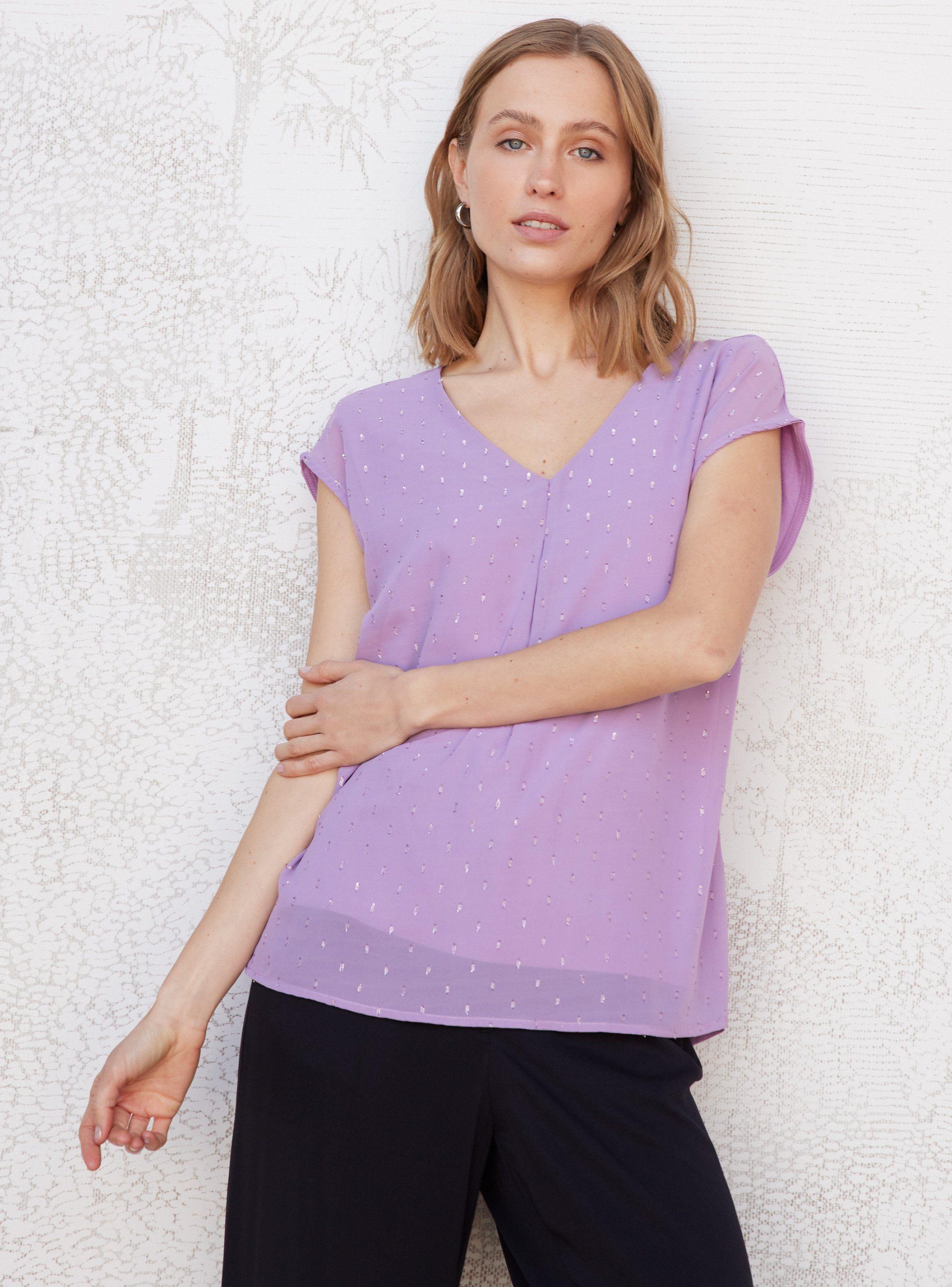 Blusa Doble Capa con Detalle Metalizado-0