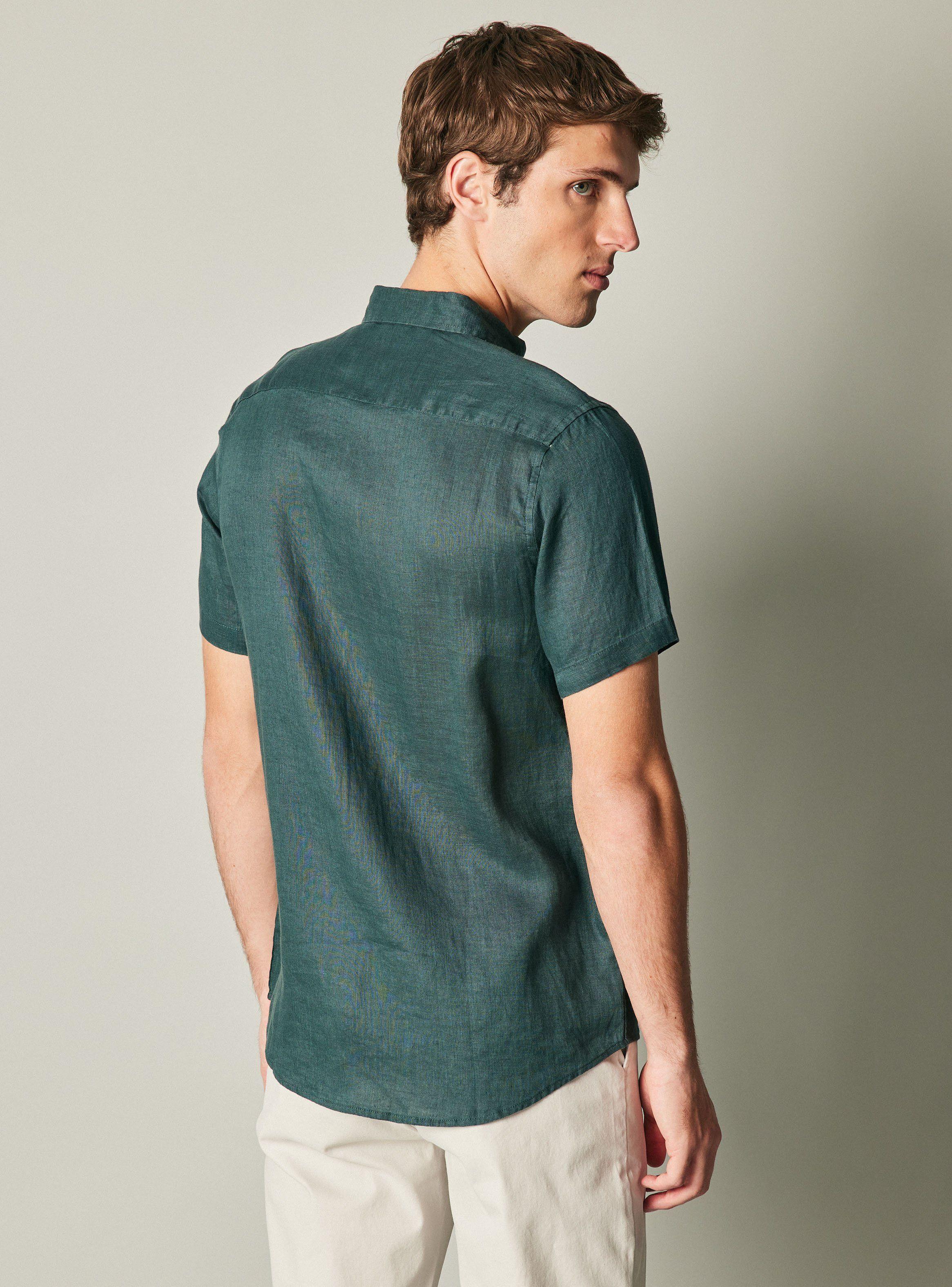 Camisa Manga Corta Lino Casual-1