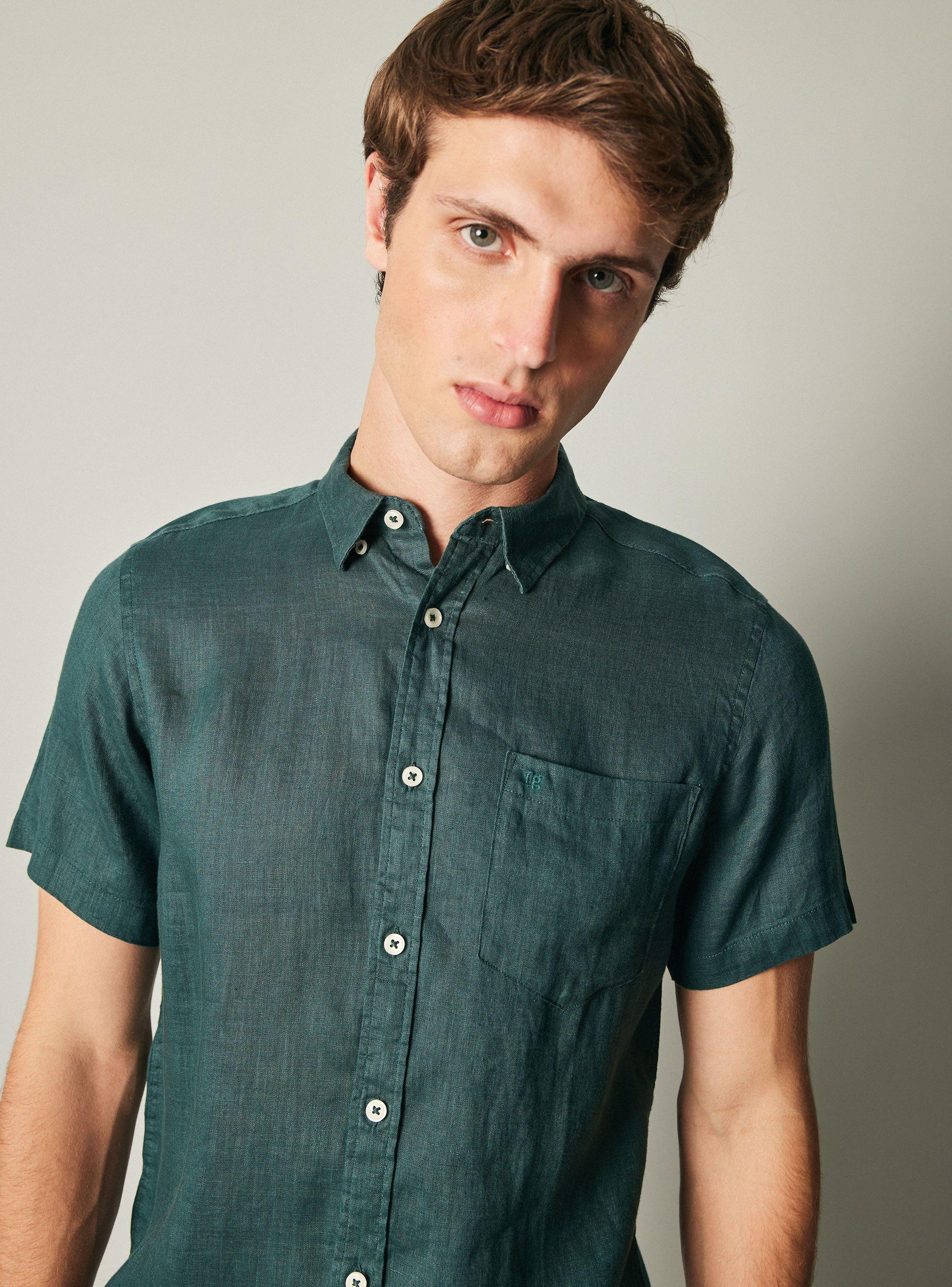 Camisa Manga Corta Lino Casual-2