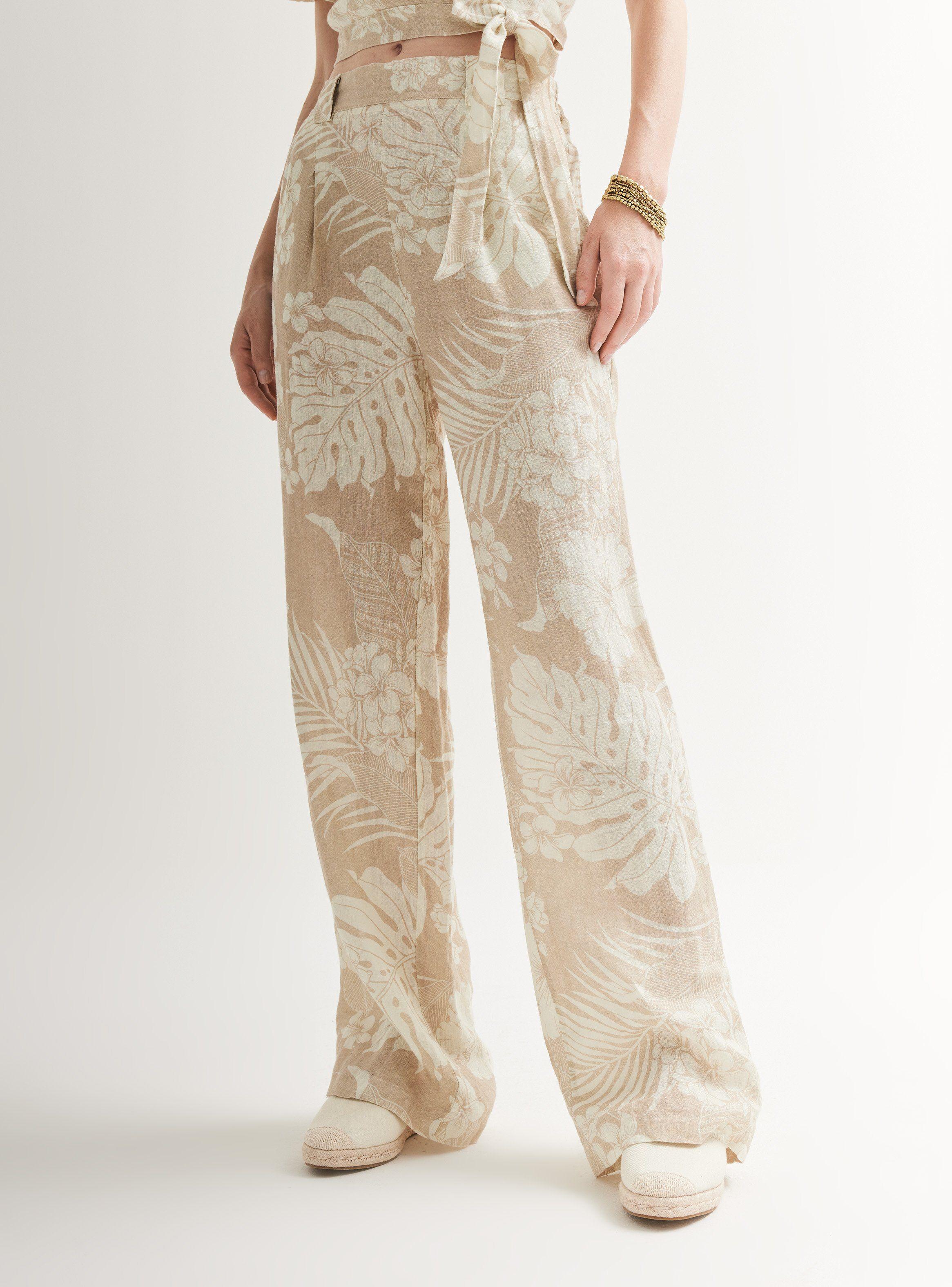 Pantalón Ancho Lino Ajuste-0