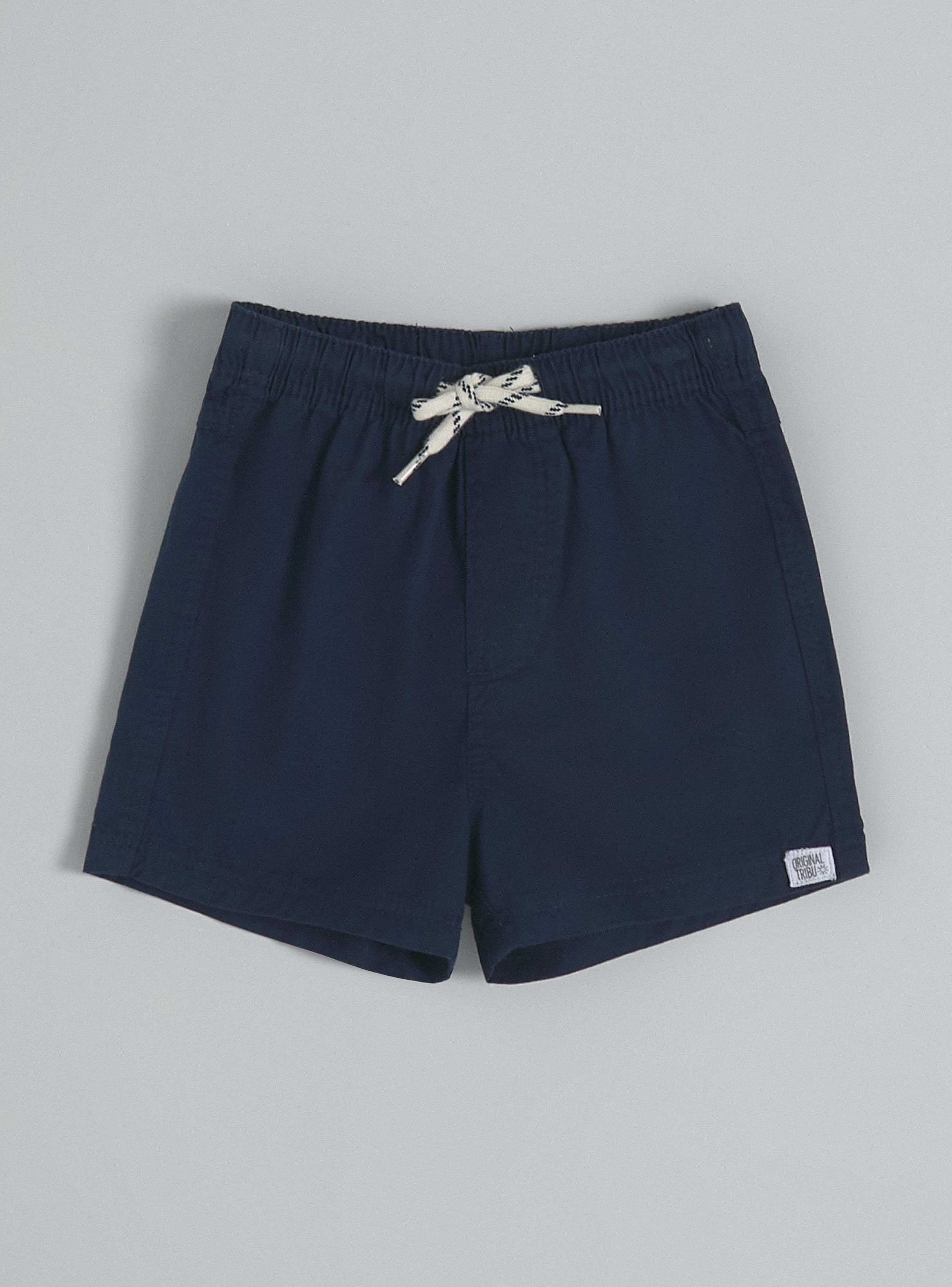 Short de Twill de un Color con Cordón Ajustable-0
