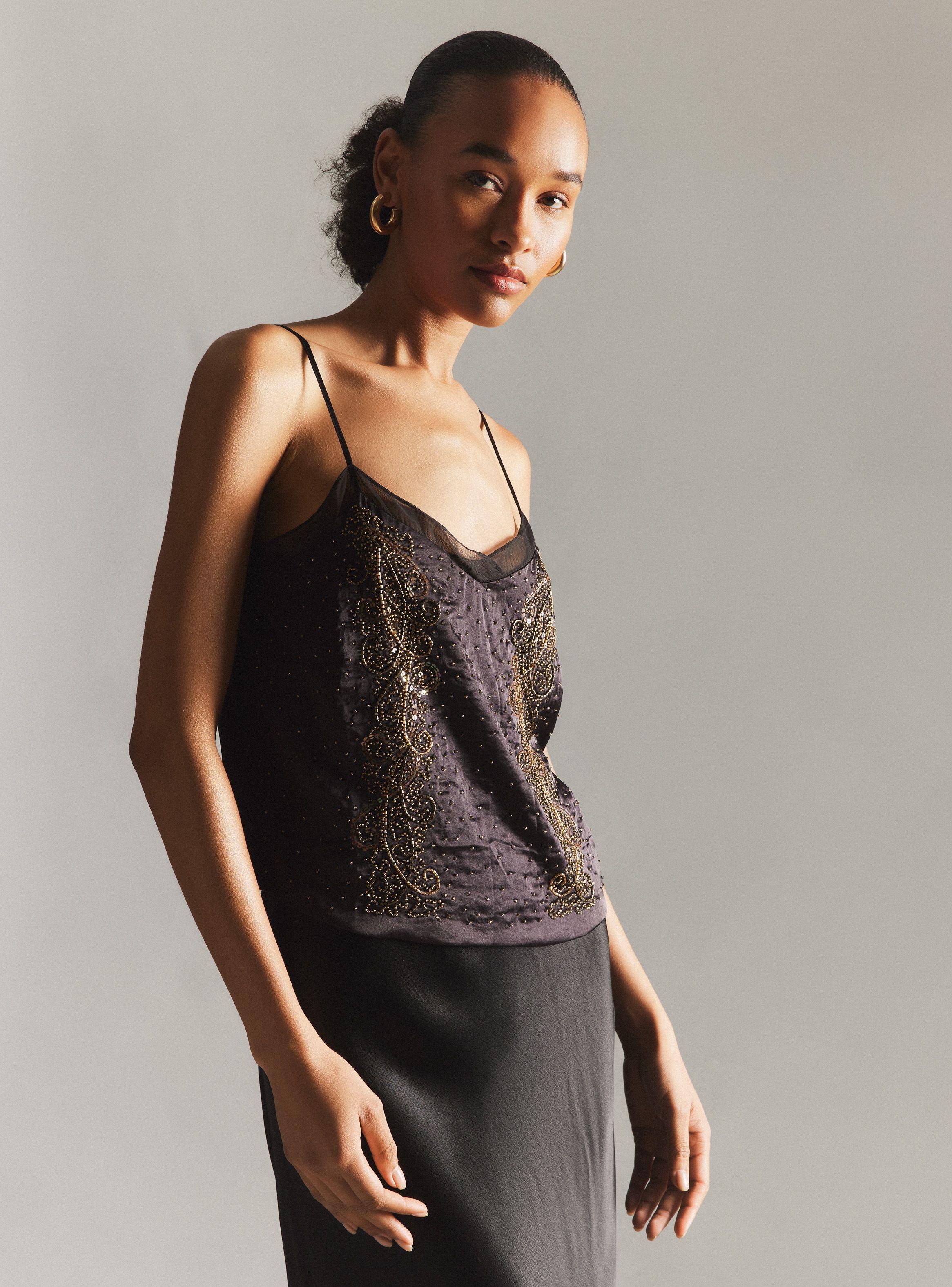 Blusa Bordada a Mano con Lazo Hecha en India-0