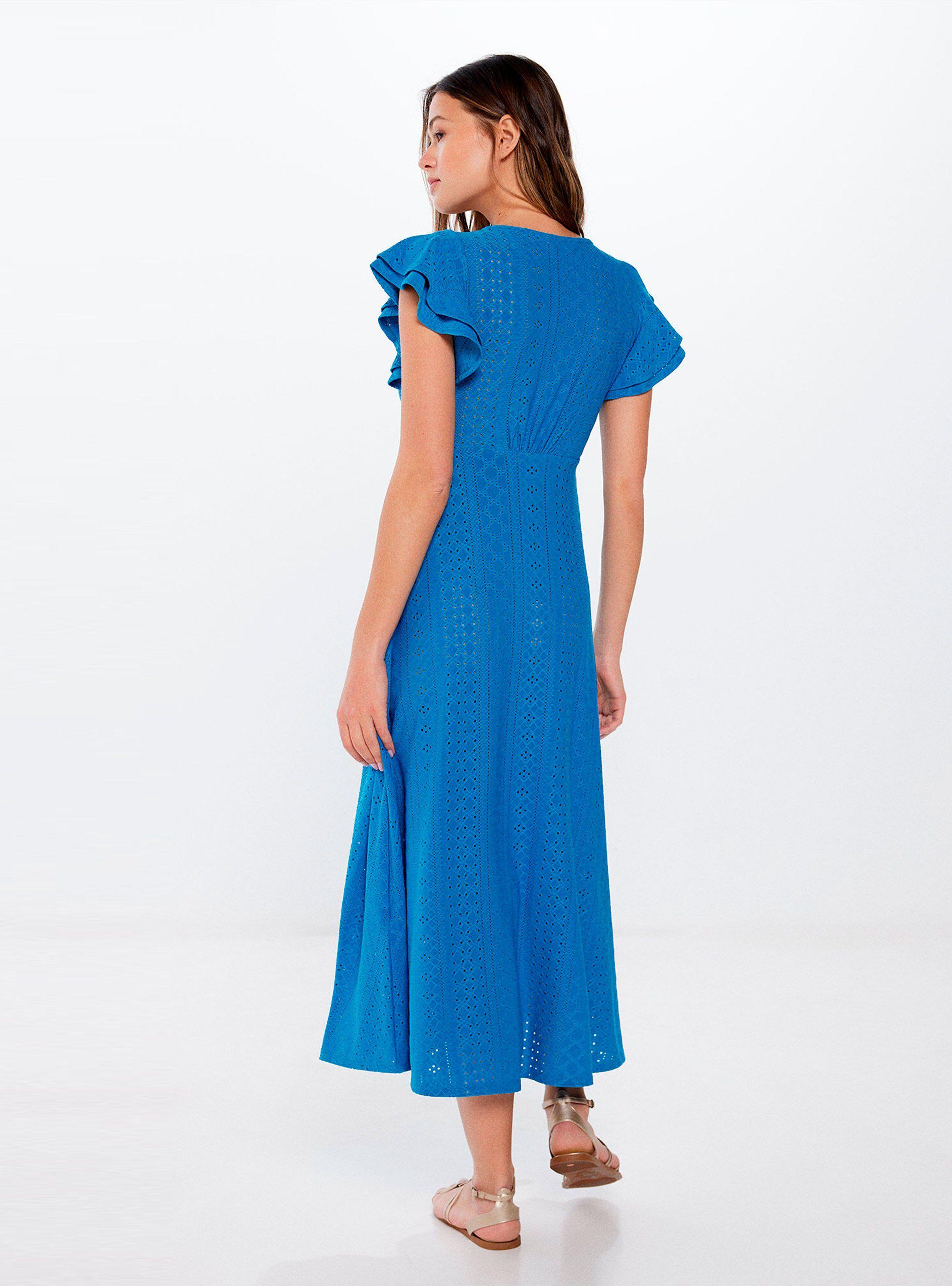 Vestido Midi Bordado Suizo Botones-1