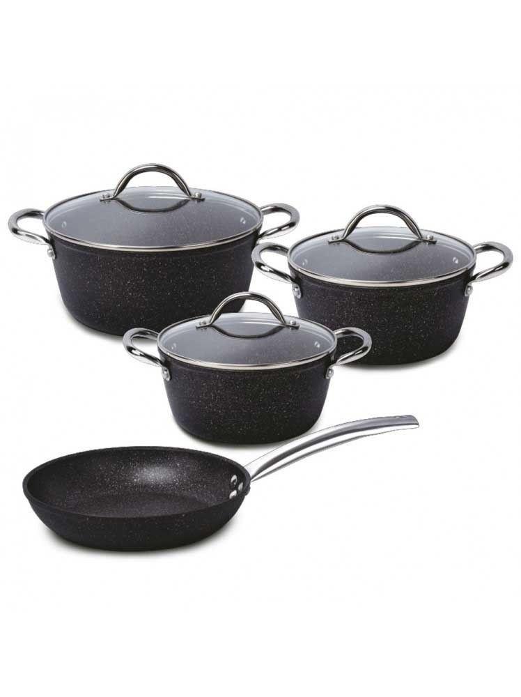 Batería de cocina 7 piezas Pompei Aluminio Forjado-0