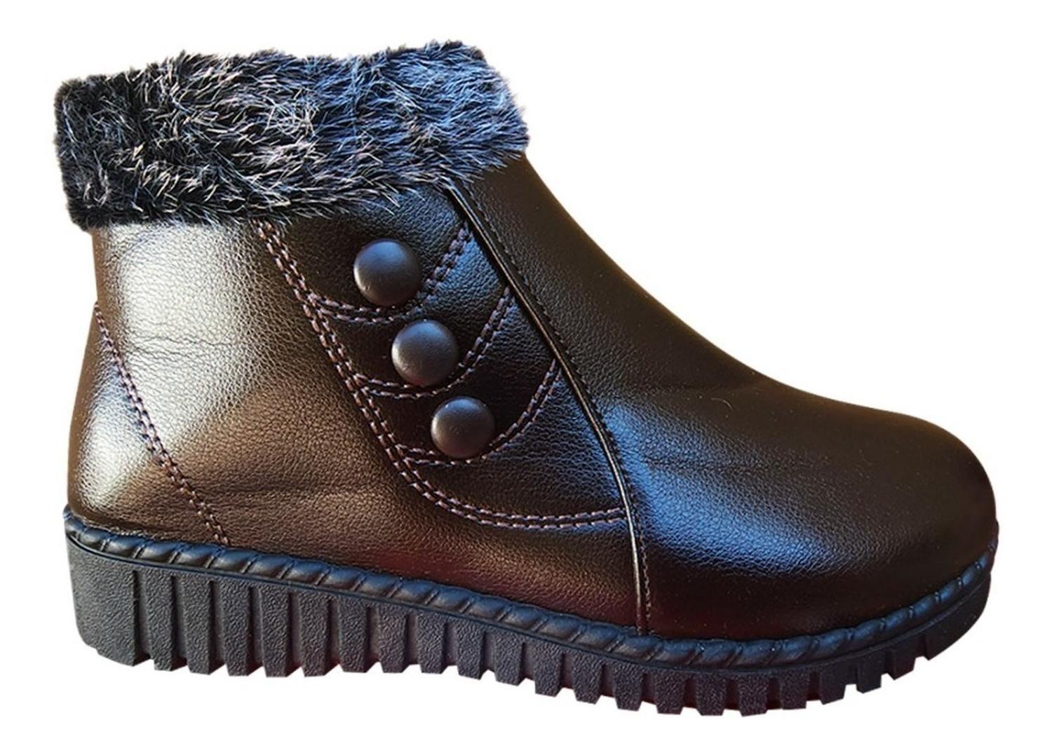 Zapato Calido De Mujer Para Invierno Con Chiporro Marrón - 7151-1
