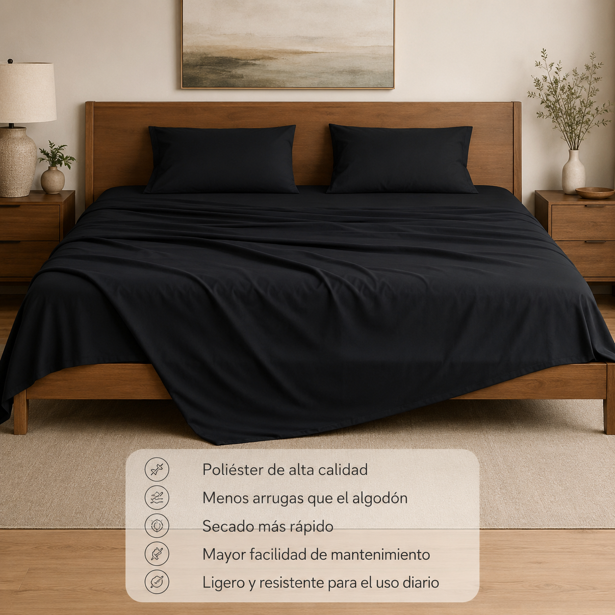 Sabanas 3.0 Plazas Polialgodon Alta Calidad-2