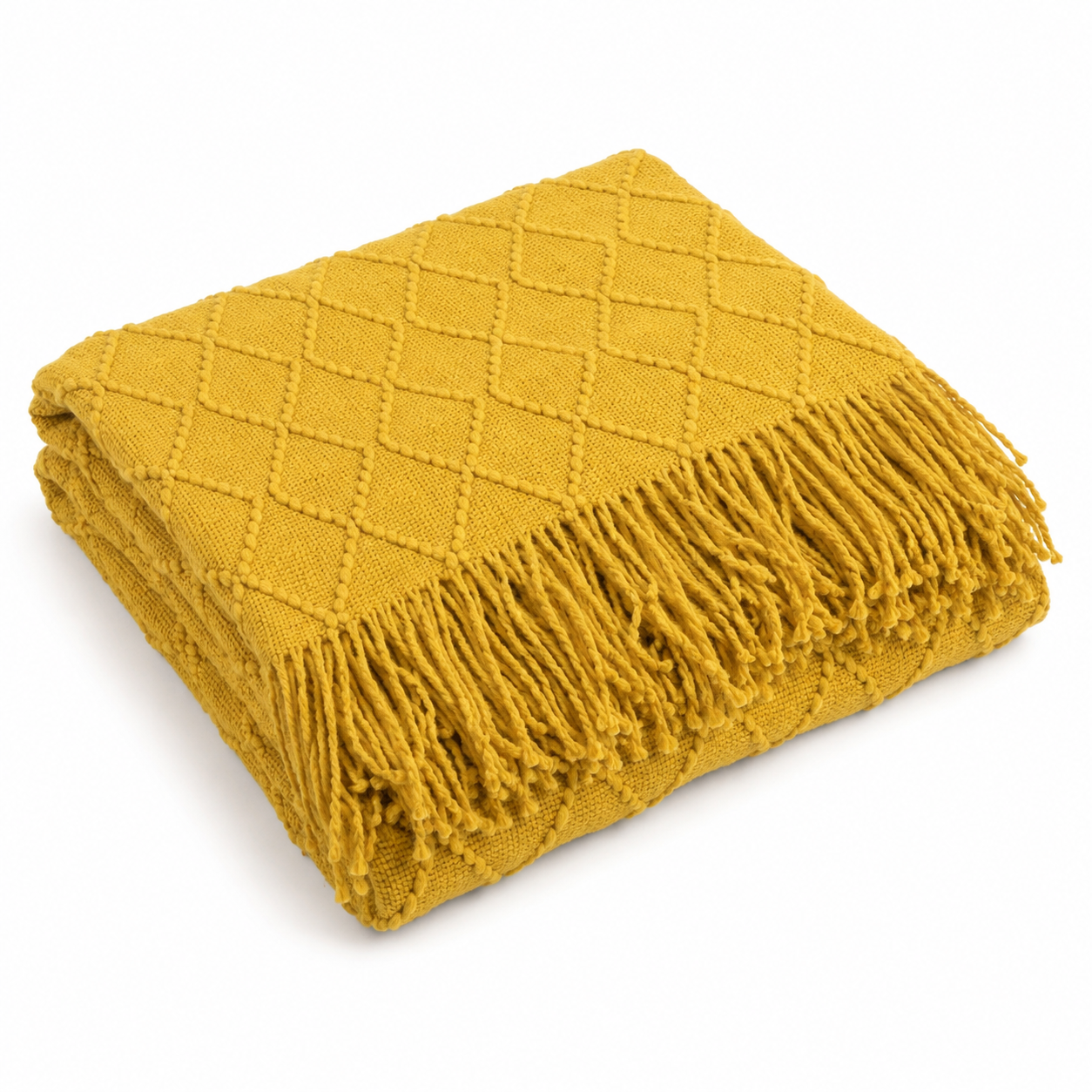 Manta Amarillo Liviana Decorativa Para Cama Y Sillón 012 Versátil-5