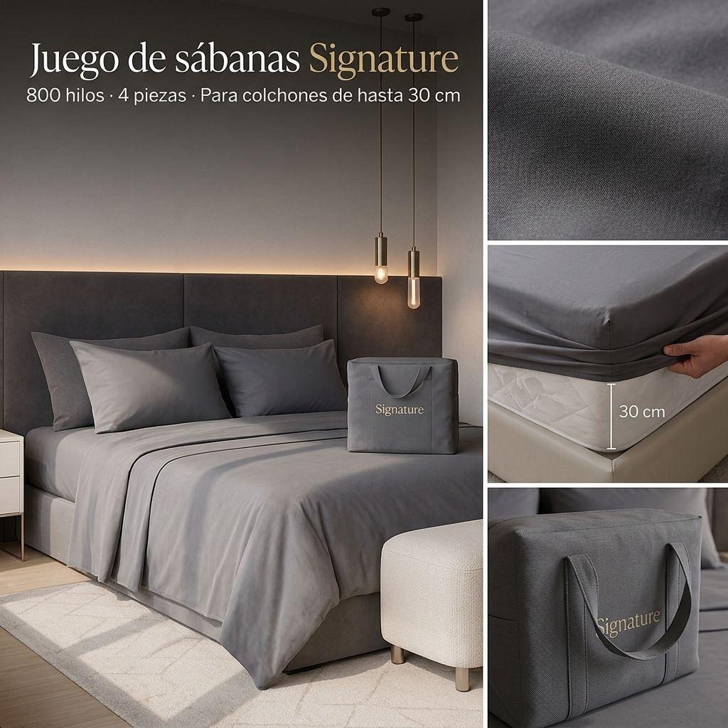 SABANAS 800 HILOS SIGNATURE  TURQUESA 2 PLAZAS 794 -3