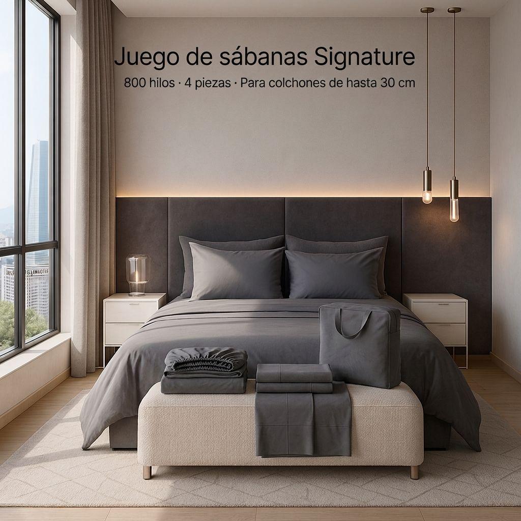 SABANAS 800 HILOS SIGNATURE  TURQUESA 2 PLAZAS 794 -8
