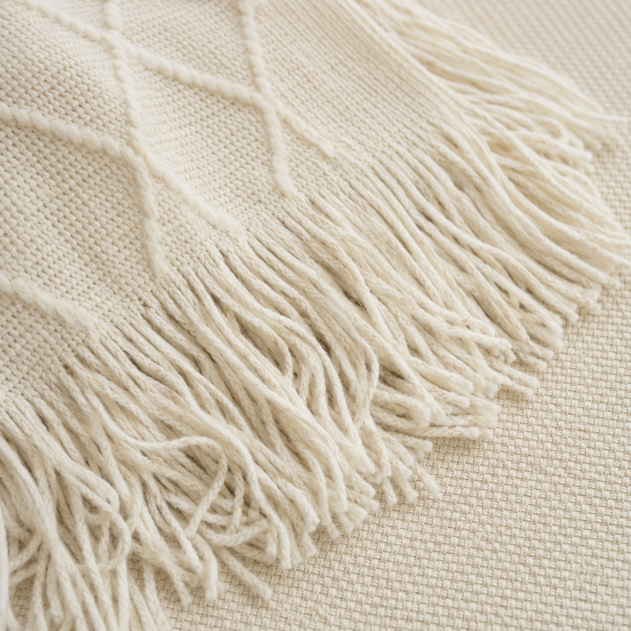 Manta Crema Liviana Decorativa Para Cama Y Sillón 012 Elegante-7