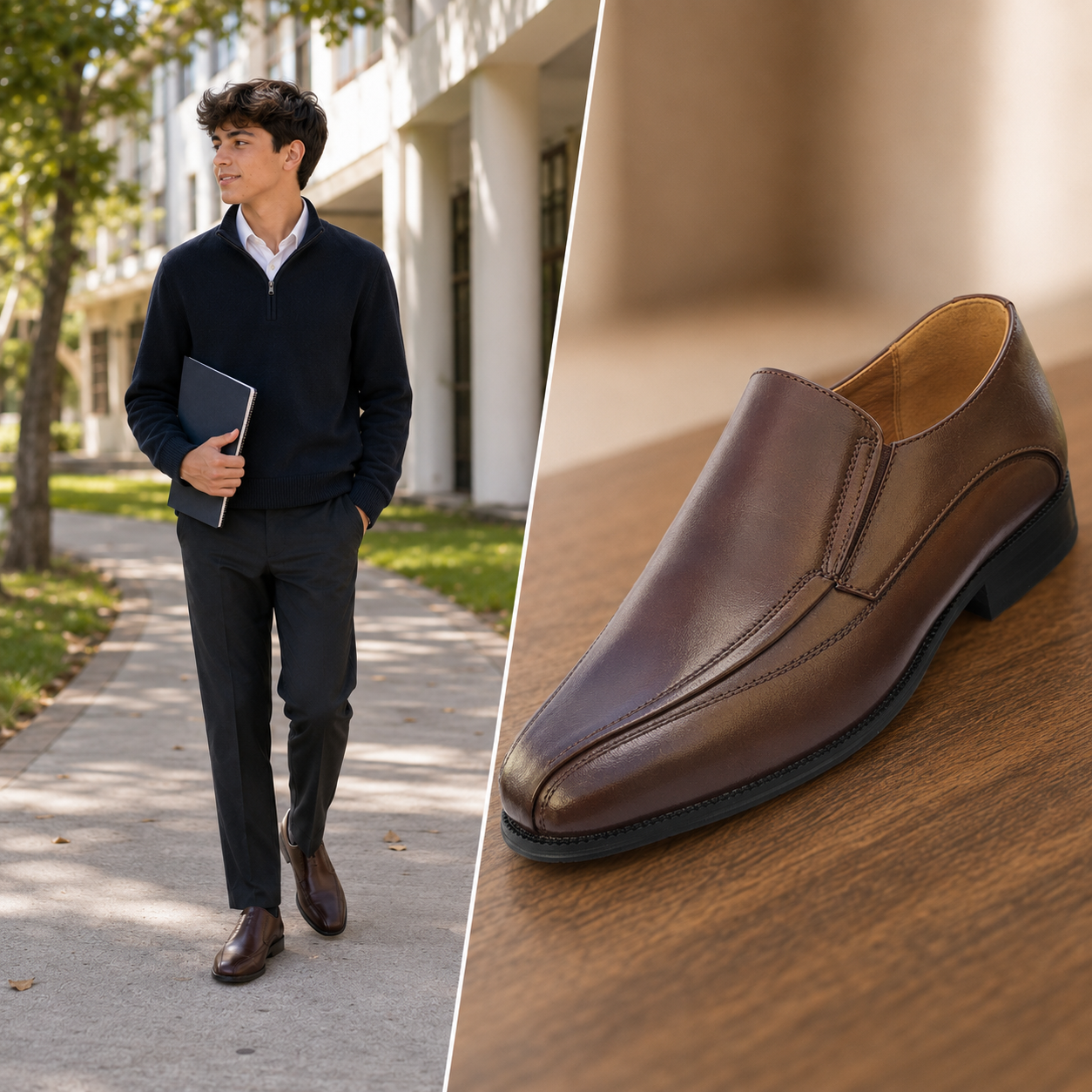 Zapato de Vestir Hombre Café Casual 3218 Elegante -6