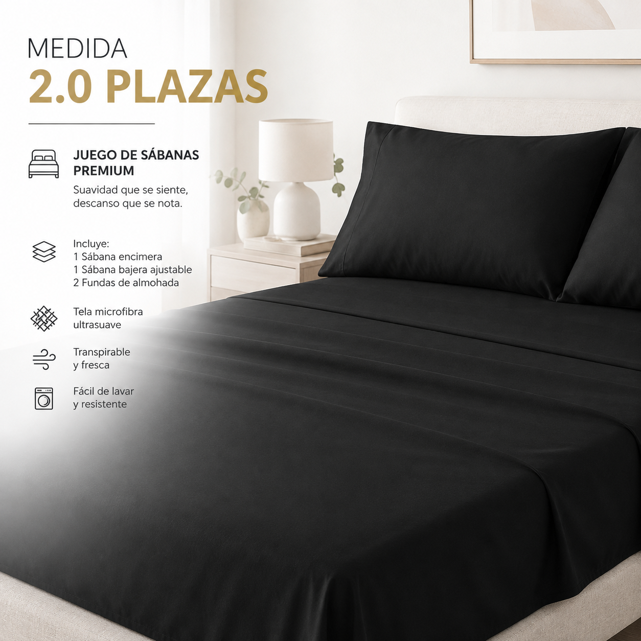 Juego De Sabanas 800 Hilos 2.0 Plazas- 4 Piezas 812-7