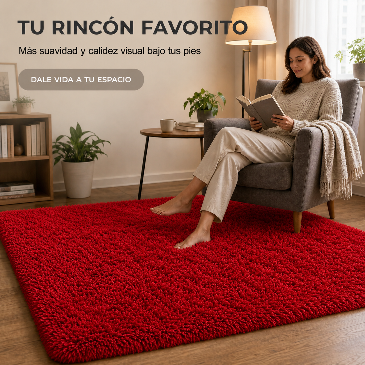 Alfombra Shaggy Pelo Medio 180×200 Antideslizante Modelo 026-3