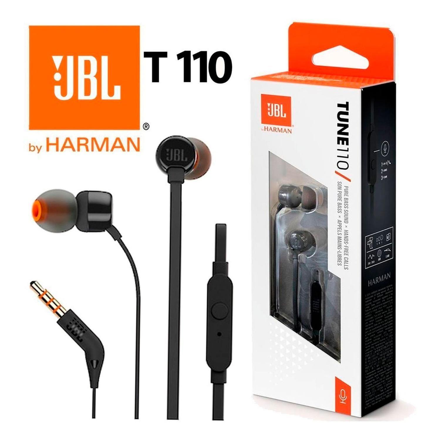 Audífonos In-ear Jbl Tune 110 Jblt110 Black / Manos Libres-1