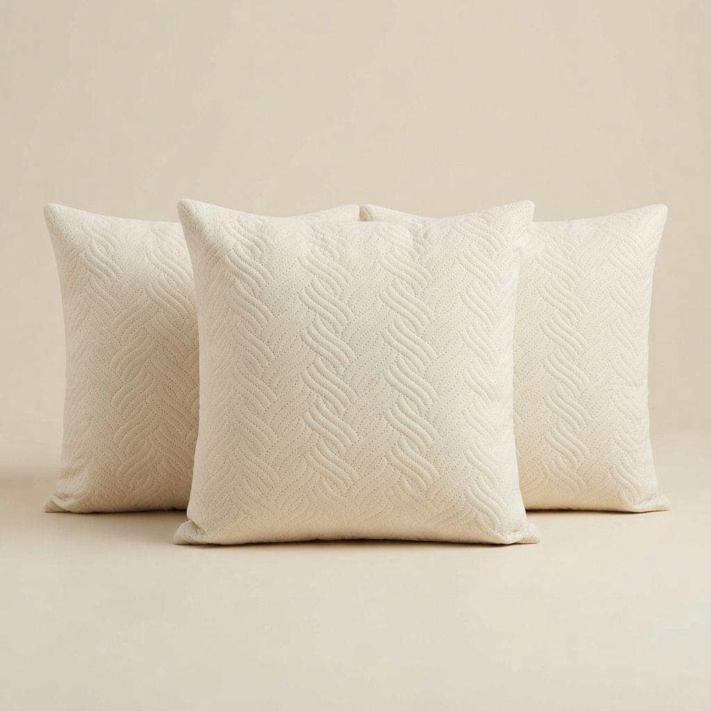 Funda Decorativa Plush Blanca Texturizada Pack de 3 046 Elegante-5