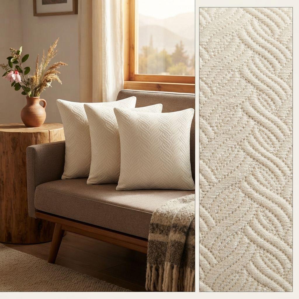 Funda Decorativa Plush Blanca Texturizada Pack de 3 046 Elegante-6