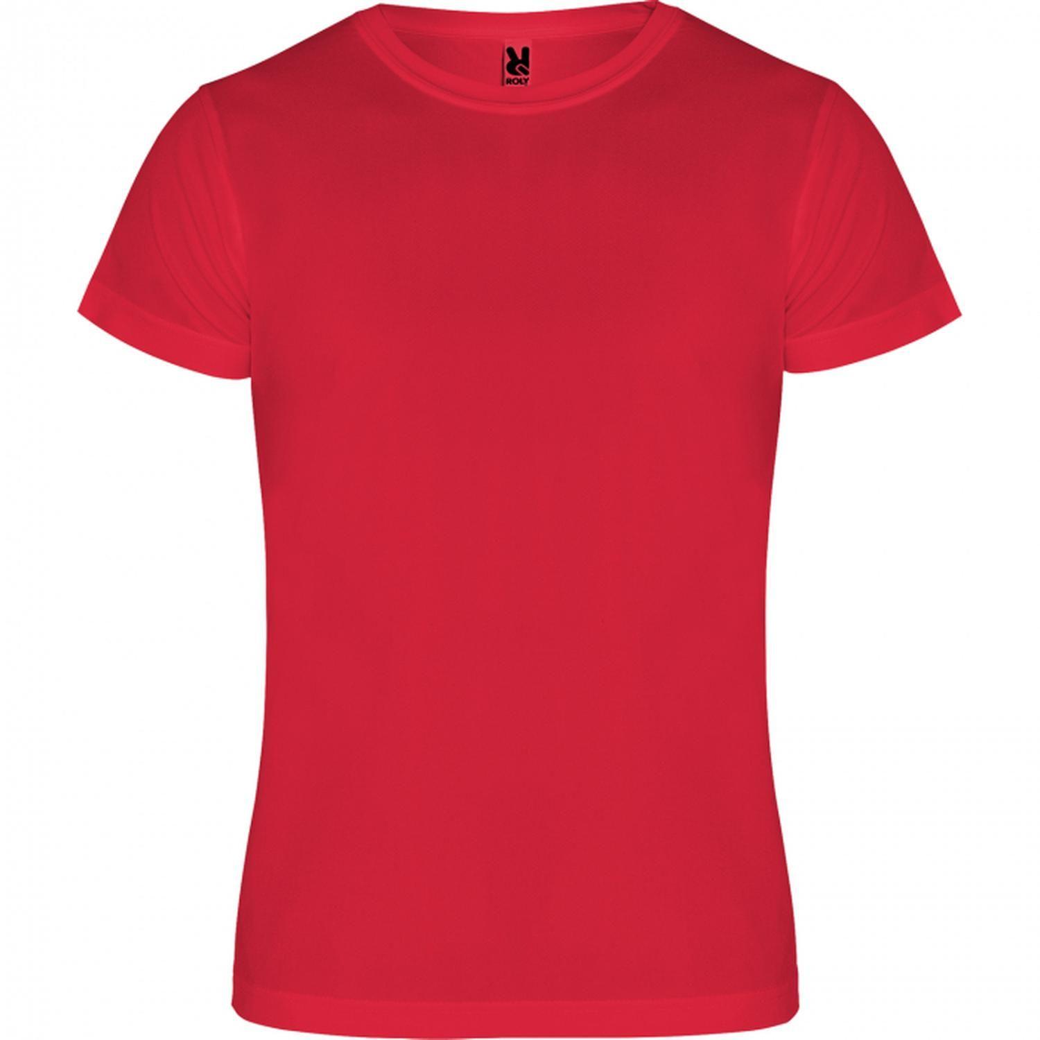 Polera Deportiva Unisex Poliéster Manga Corta Roja-0