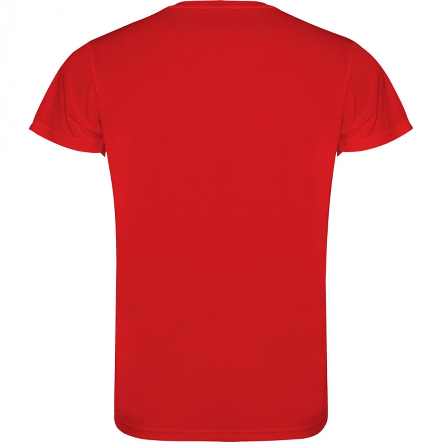 Polera Deportiva Unisex Poliéster Manga Corta Roja-2