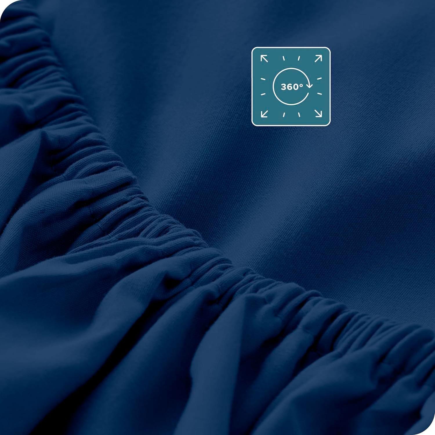 Sabanas De Algodon 800 hilos Premium 3.0 Super King Azul-2