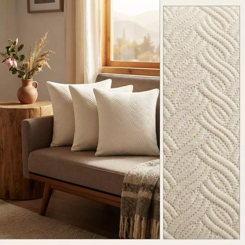 Funda Decorativa Plush Blanca Texturizada Pack de 3 046-6