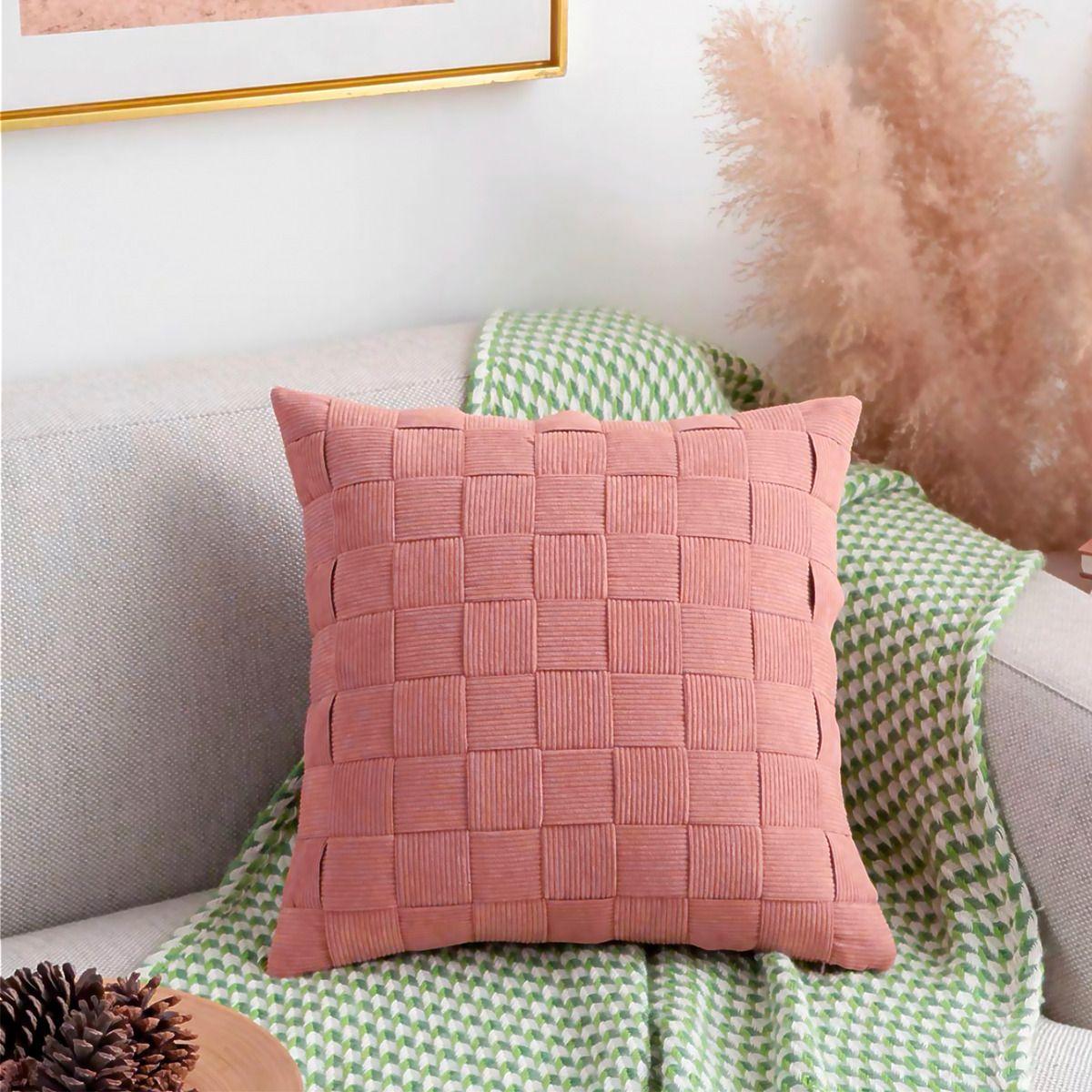 Funda Decorativa 45x45 cm | Diseño Entrelazado Rosa - 464-1
