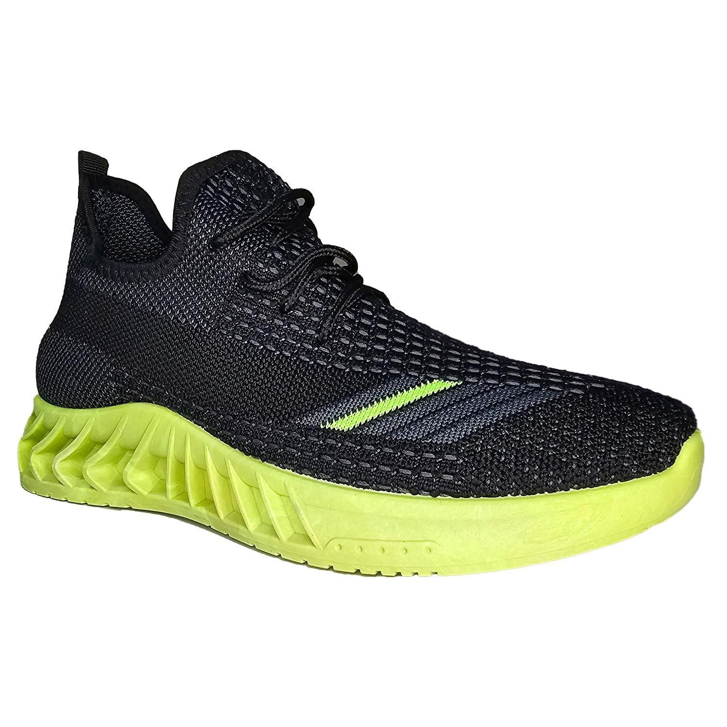 Zapatillas Deportivas Transpirables Caminar Verde Negro 7609-2