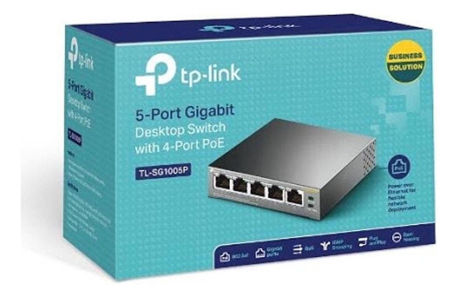 Switch Gigabit Poe+ Tp-link Tl-sg1005p 65w 10/100/1000 Poe-1