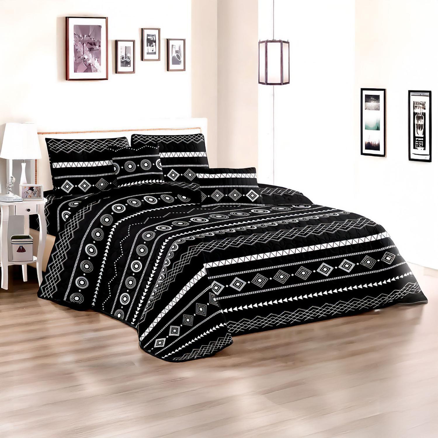 Cubre Cama King Quilt 2.5 Plazas Estampado Tribal - 661-1