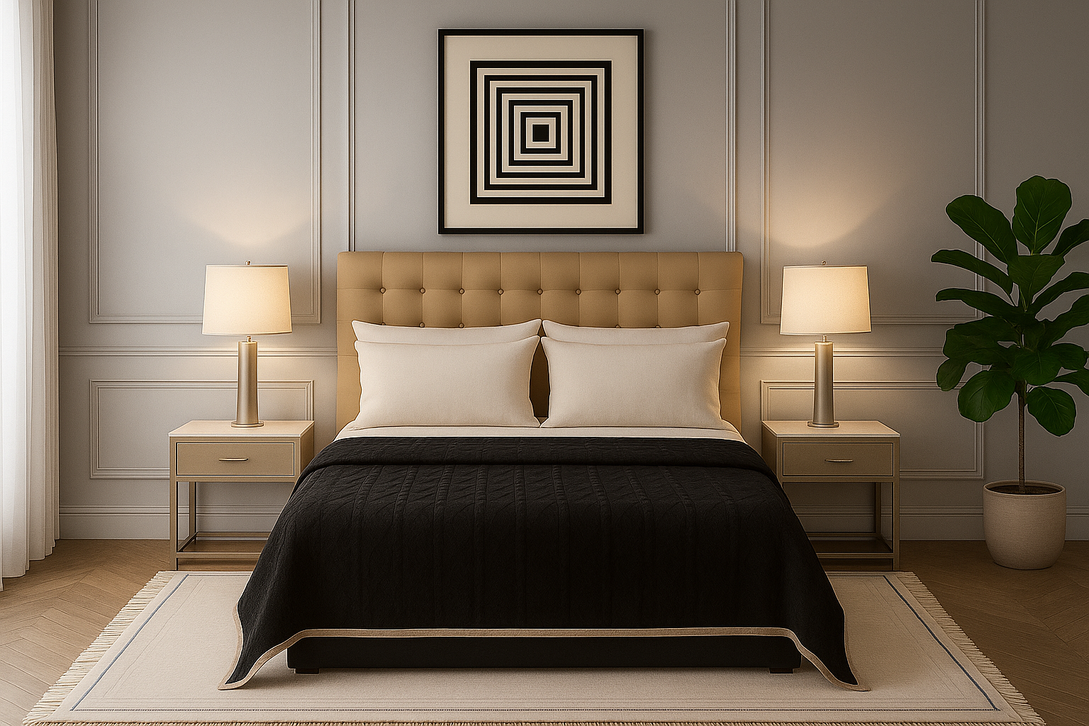 Cobertor polar Sherpa negro geométrico 160x220 extra suave living CL-2