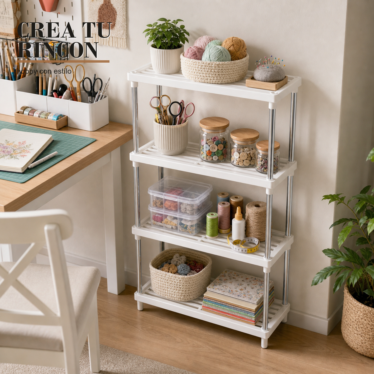 Organizador Multifuncional Manualidades 4 Niveles Plastico Metal 171-0