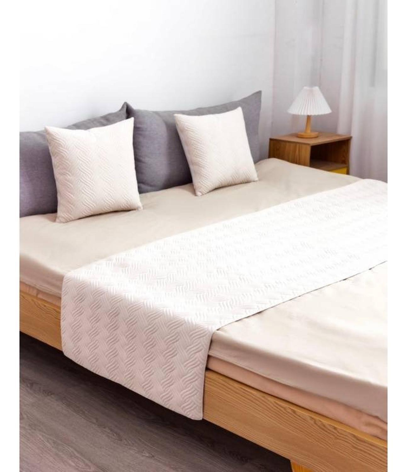 Set Piecera + Dos Fundas De Cojín Plush Trenzado Variedad-0