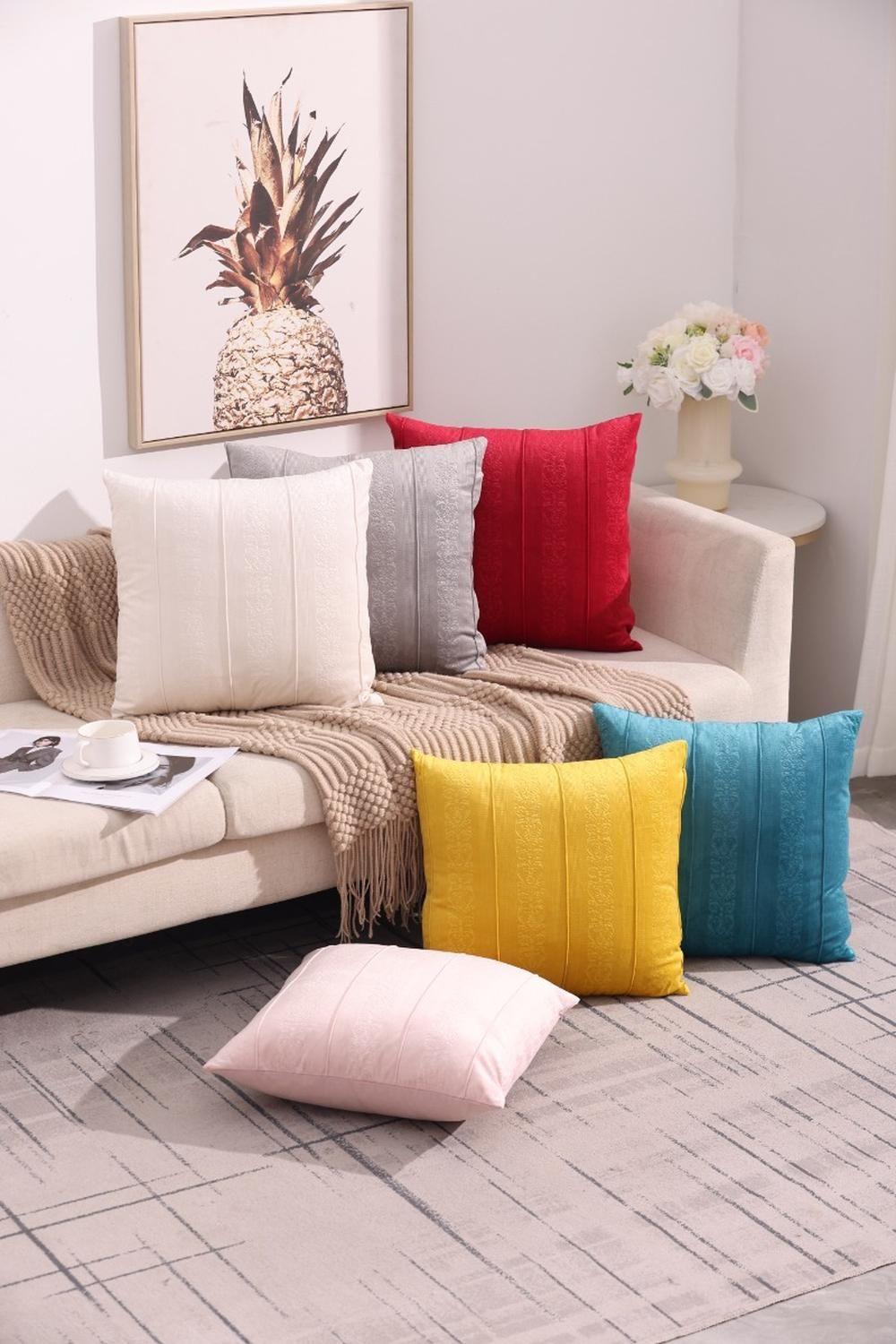 Funda De Cojin Decorativa Modelo Terciopelo Lineas-1