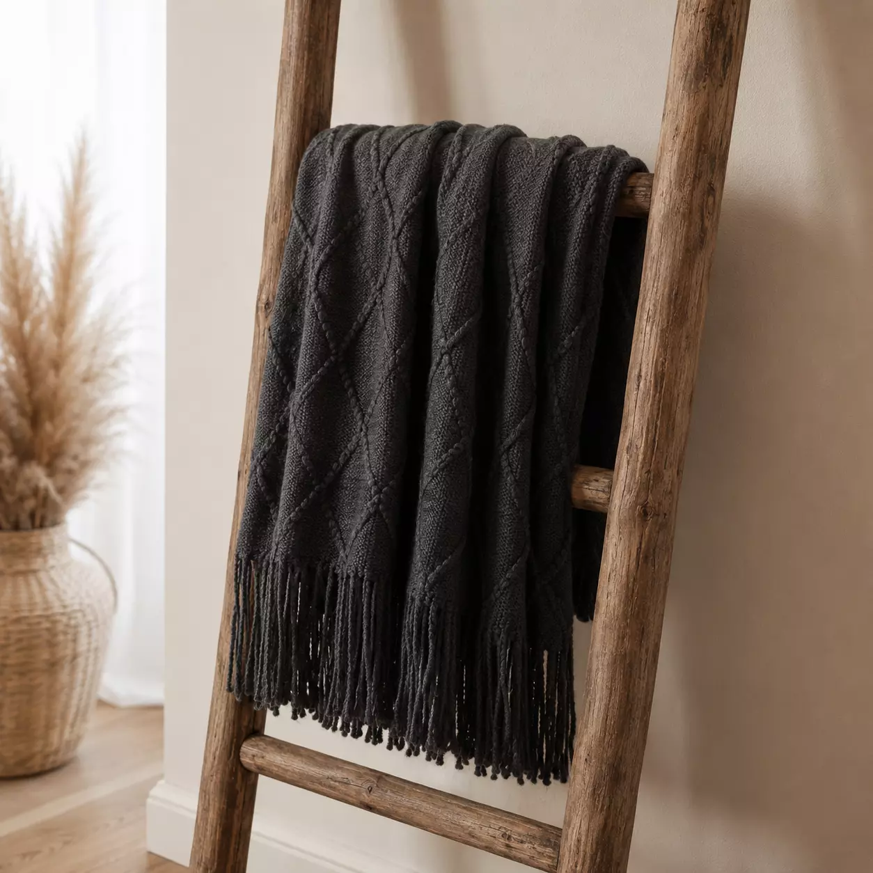 Manta Gris Oscuro Liviana Decorativa Para Cama Y Sillón 012 para Hogar-3