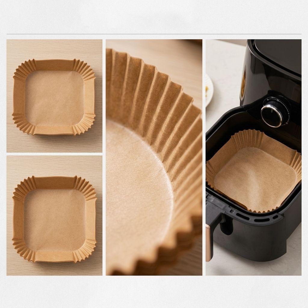 Moldes De Papel 50 Un Para Freidora De Aire 160 X 45 Mm cuadrado-5