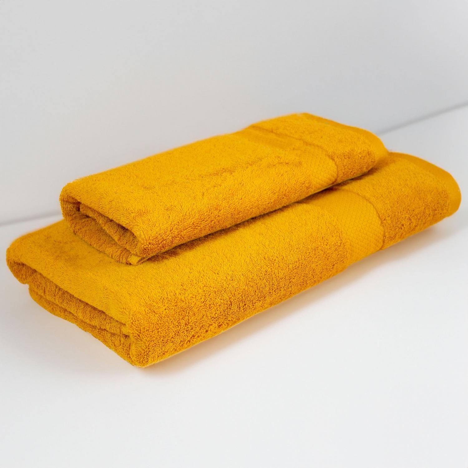 Set de Toallas Calidad Premium 100% Algodón 1070 Gr Amarillo-3