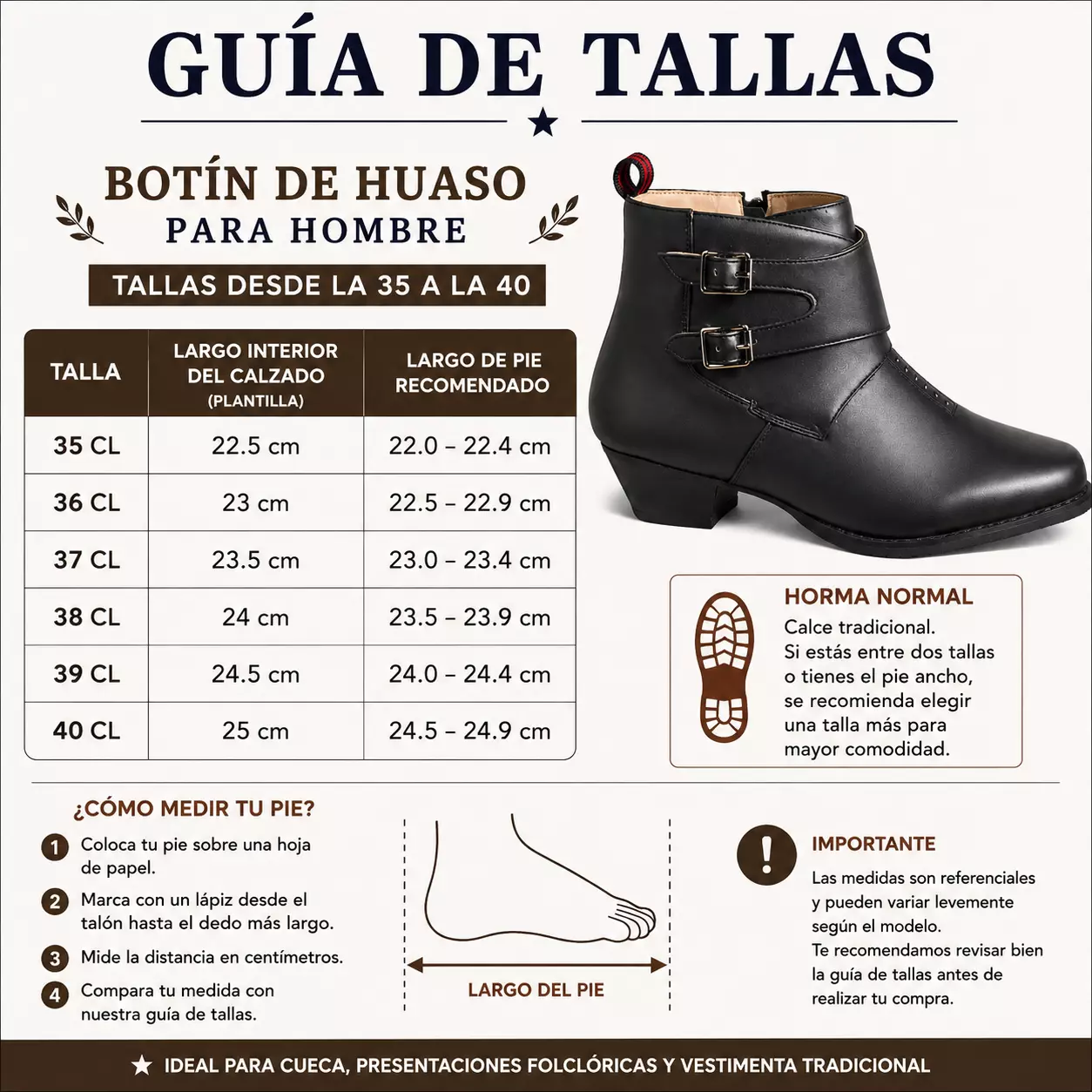 Zapato de Huaso Negro Juvenil Doble Hebilla y Cierre Modelo 7604-8