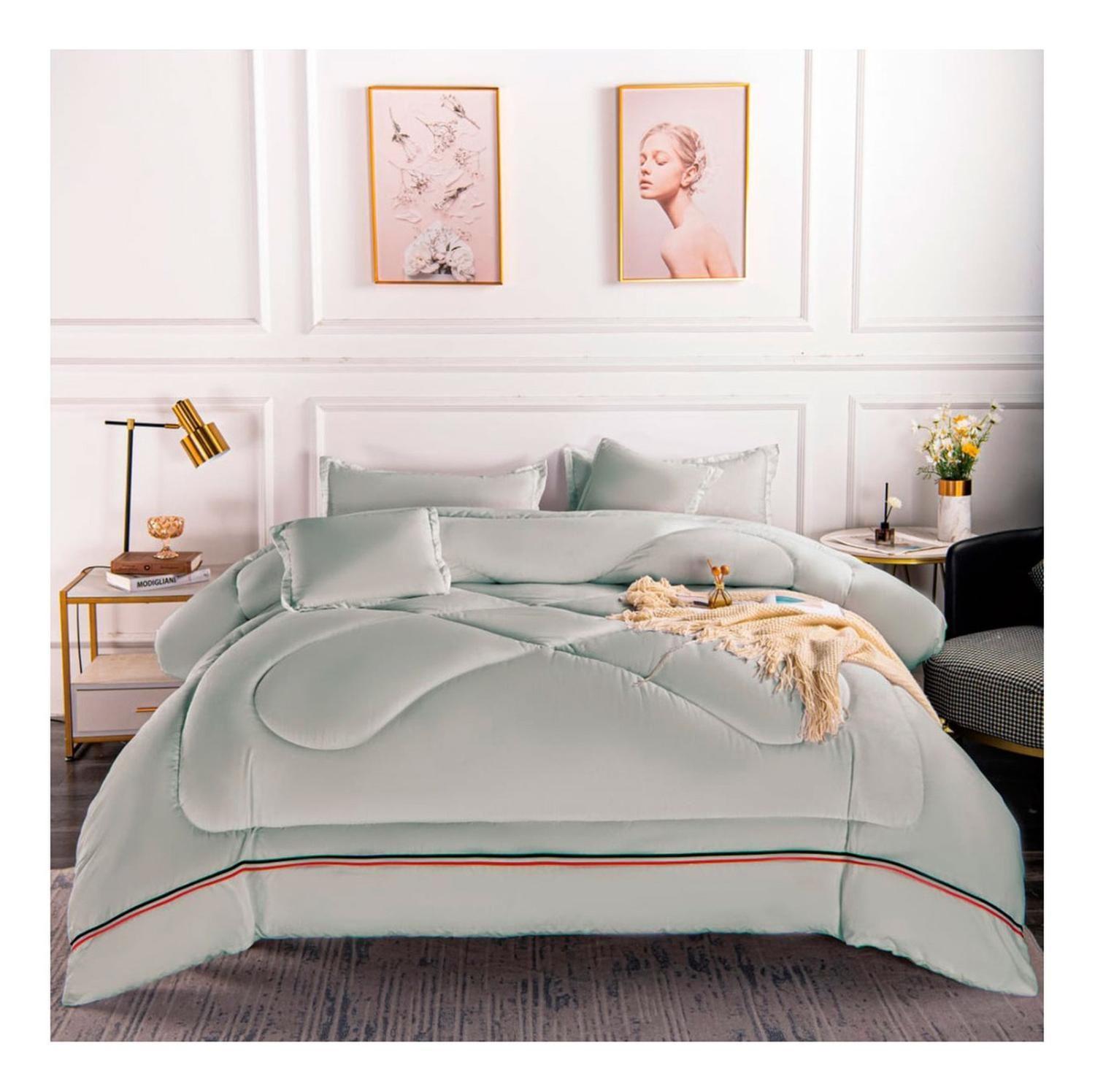 Plumón Cubrecama Acolchado 1.5 Plazas Color Gris 170x230-0